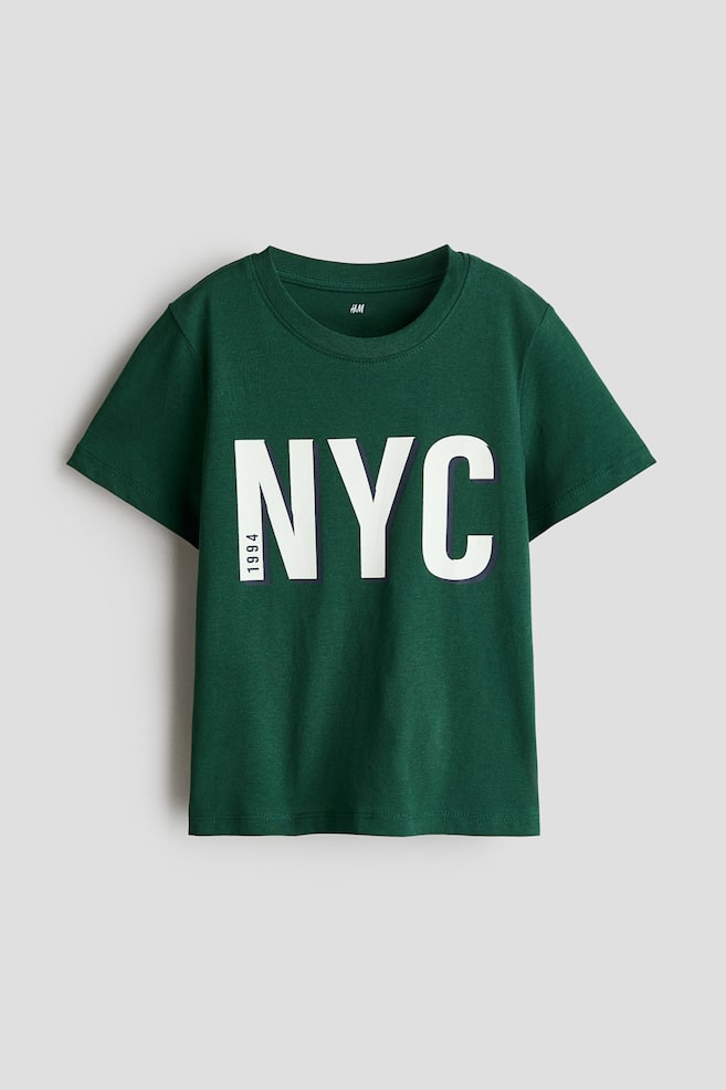 Printed T-Shirt - Dark green/NYC/Ivory/basketballs/Brown/6/Navy blue/Baseball Academy/Light green/Fun Days/Blue/Shark Bay/White/crabs/Light blue/Miami/Cream/Sun Fun/Dark brown/Surfer/Dark gray/Pacific/Khaki green/eyes/Navy blue/soccer ball - 1