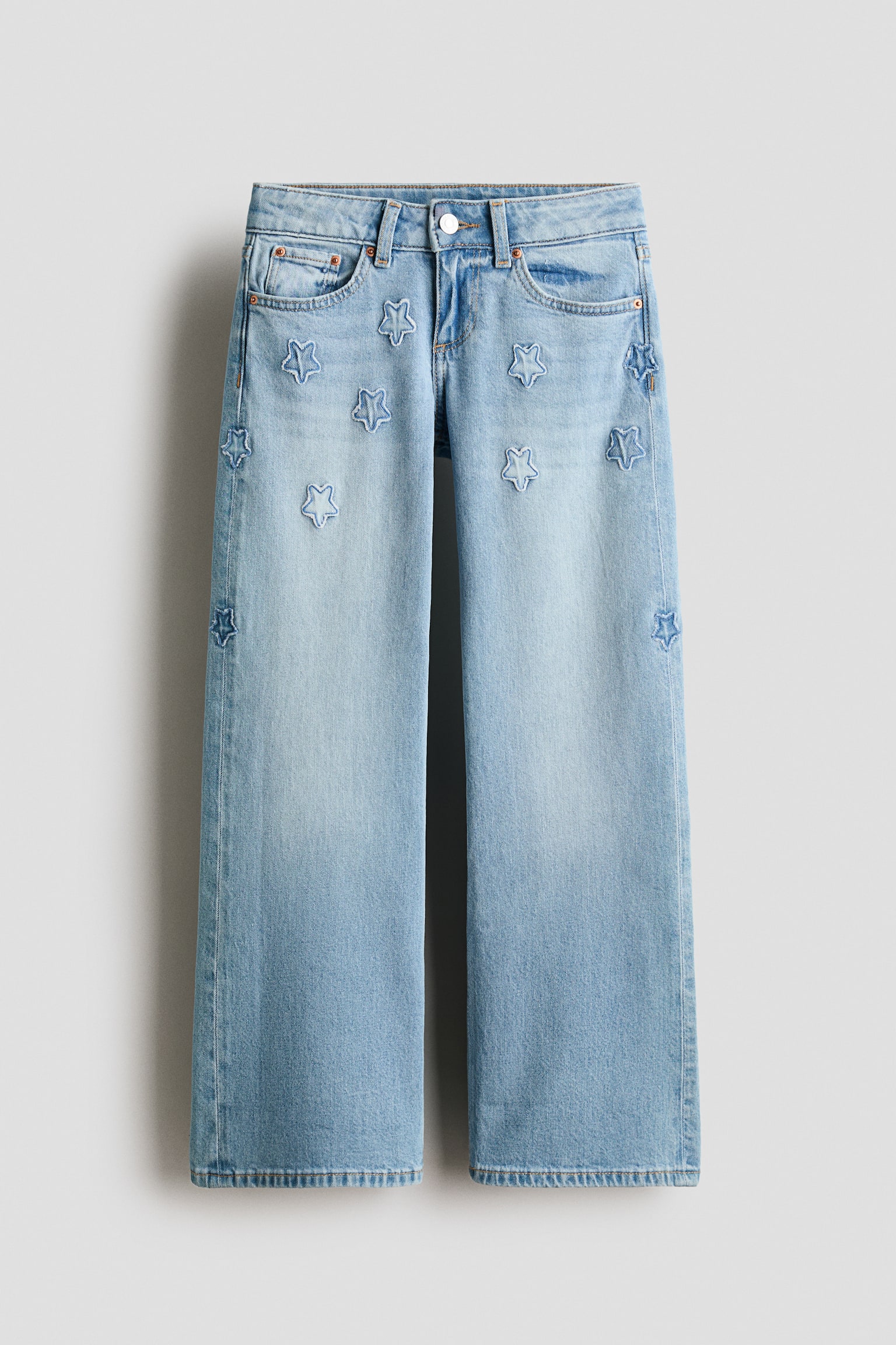 Jean large taille basse - Bleu denim clair/étoiles/Bleu denim clair - 1