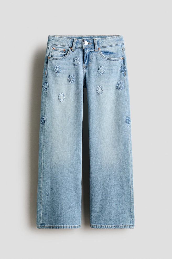 Wide-Leg Low Jeans - Light denim blue/stars/Light denim blue - 1