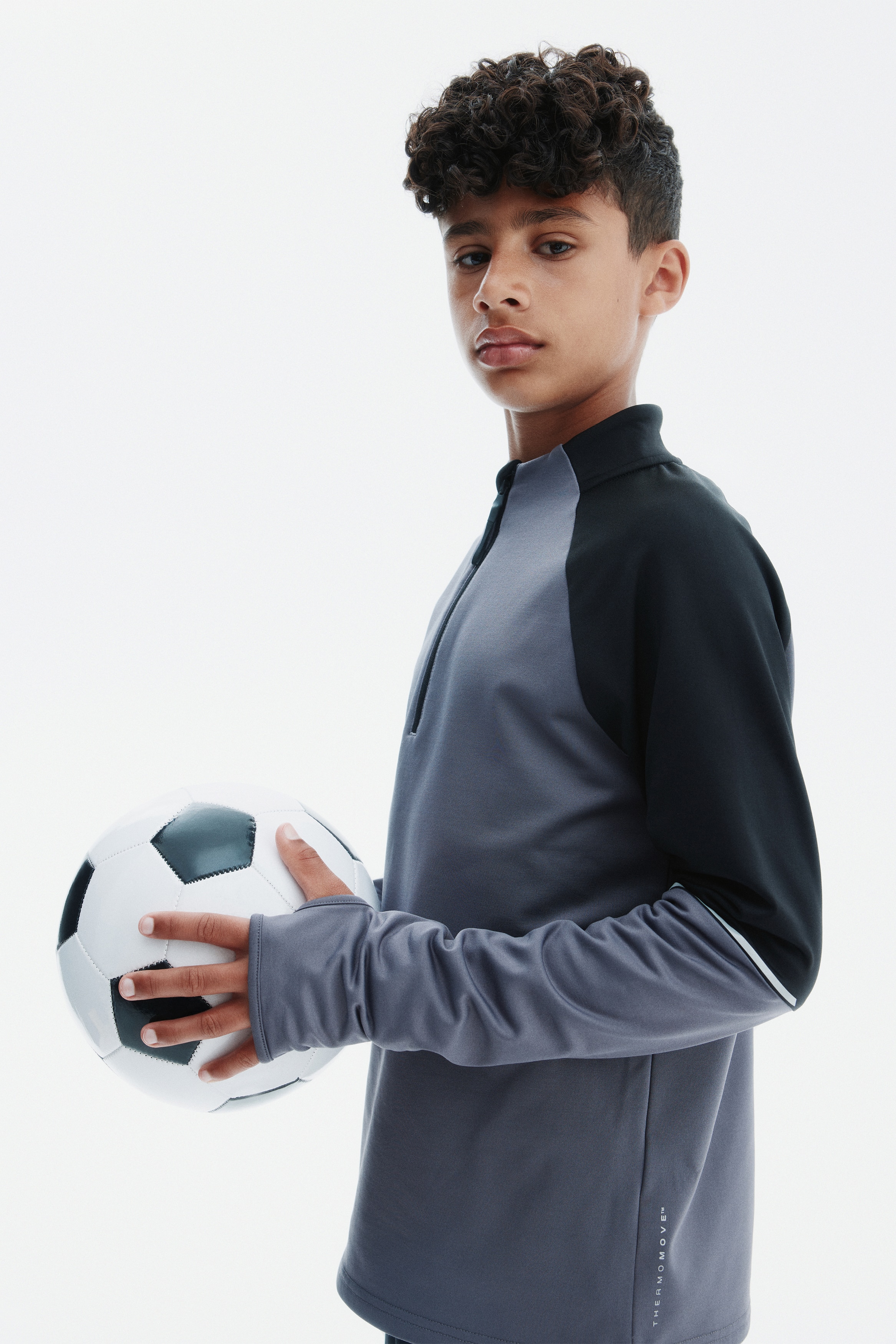 Varmende mellomlags fotballtrøye med ThermoMove™ - Grå/Sort/Grønn/Blokkfarget/Blå/Blokkfarget/Sort