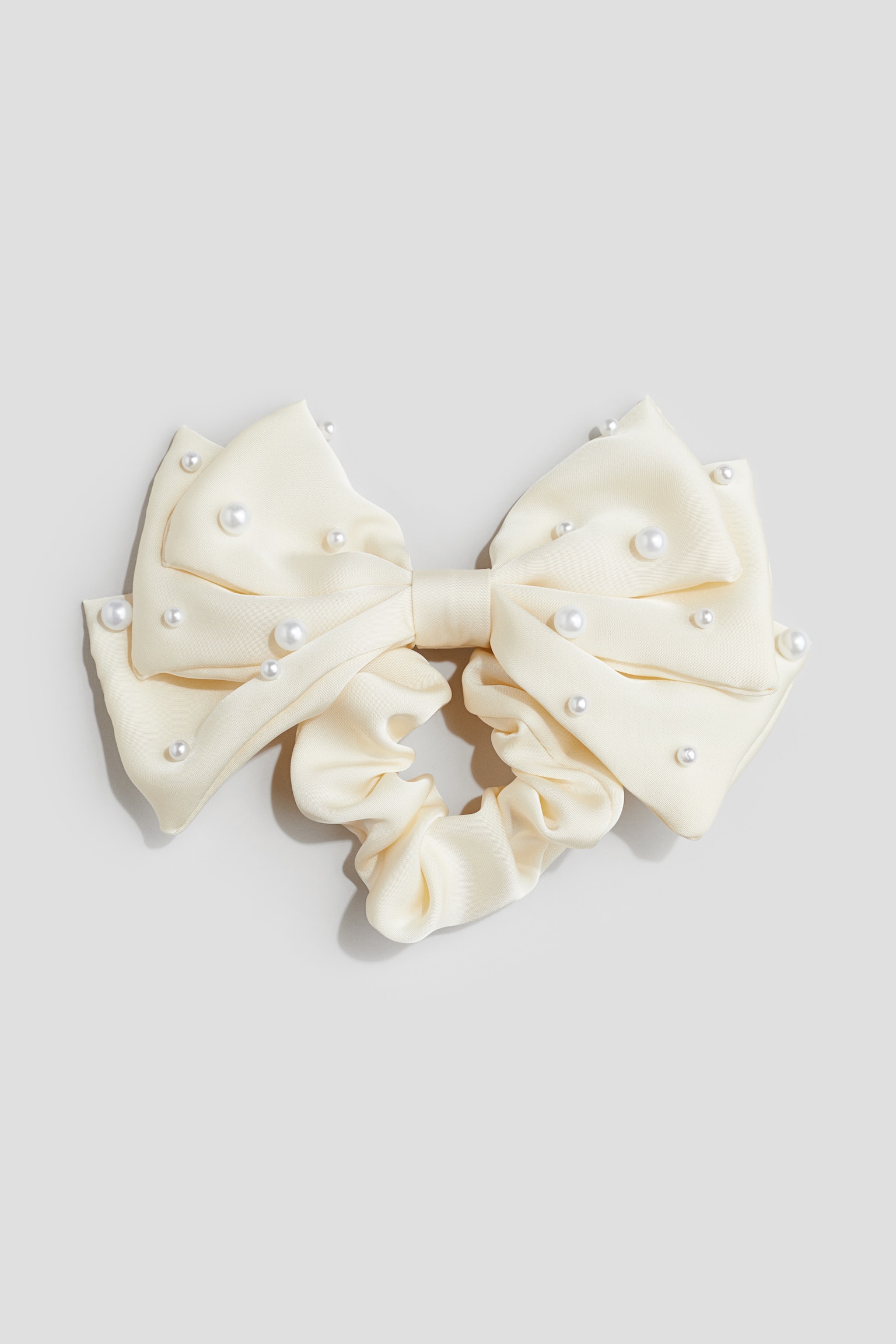 Bow scrunchie - Cream - 1