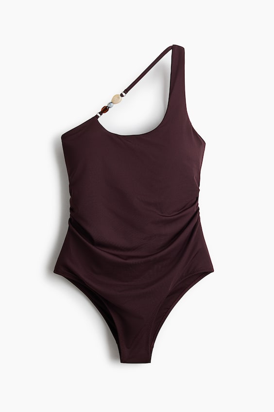 Женские купальники H&M Padded-Cup One-Shoulder Swimsuit