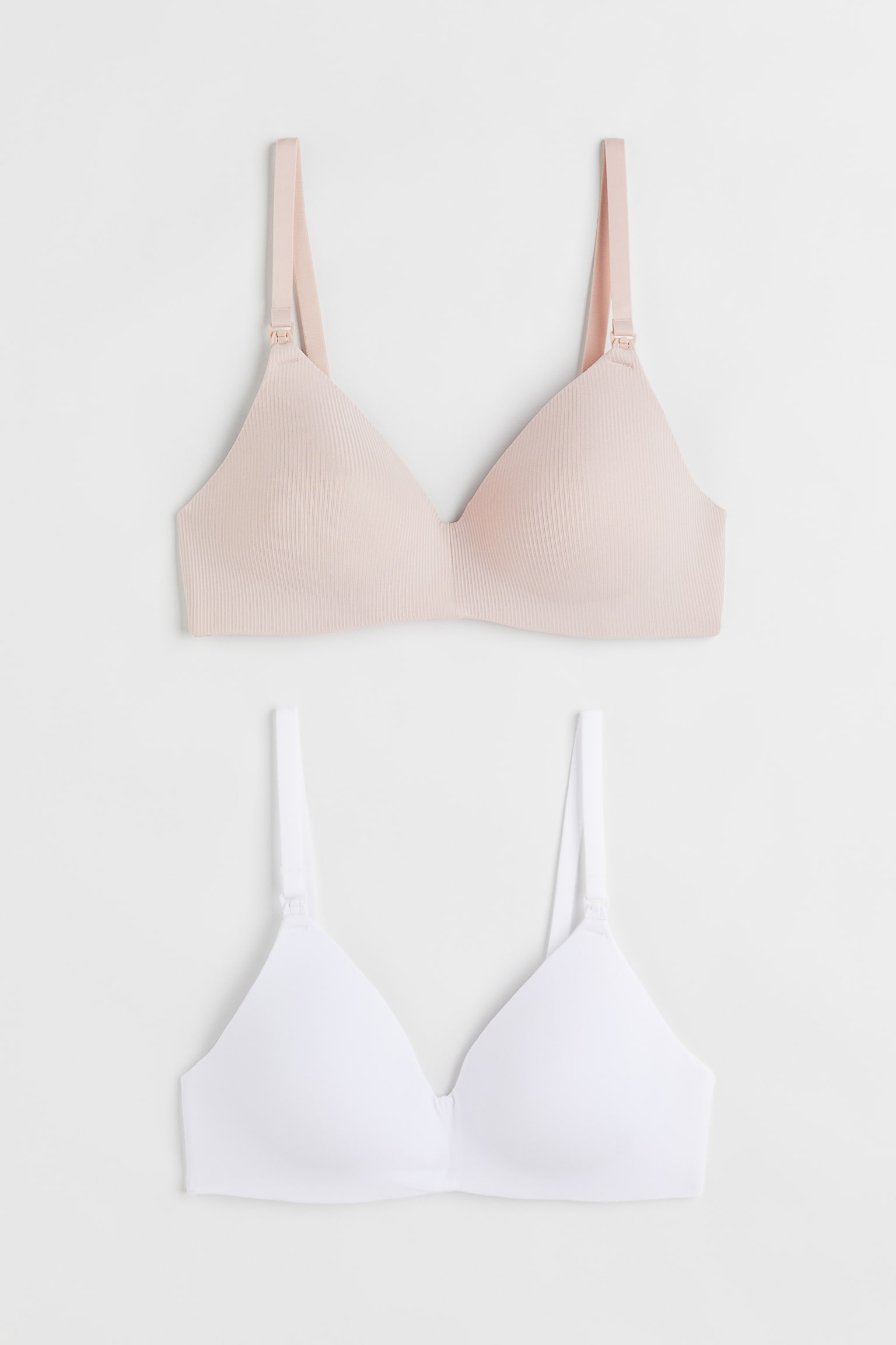 MAMA 2-pack Padded Nursing Bras - Light powder pink/White/Light grey/Beige/Beige/Black/Dusty rose/White/Dusty pink/White/Beige/White/Black/White/Powder pink/Grey marle/Brown/Powder pink/Light grey marle/Light pink/Beige/Black/Black/White/Black/Beige/Black/Light grey/Light pink/Black/White - 1