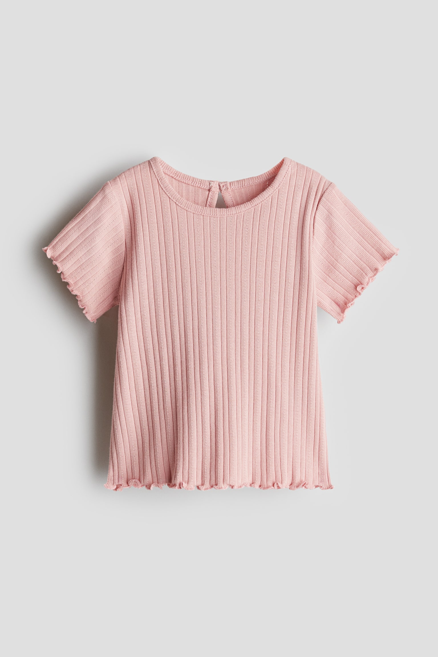 Ribbed jersey top - Light pink/Cream/Floral/Brown - 1