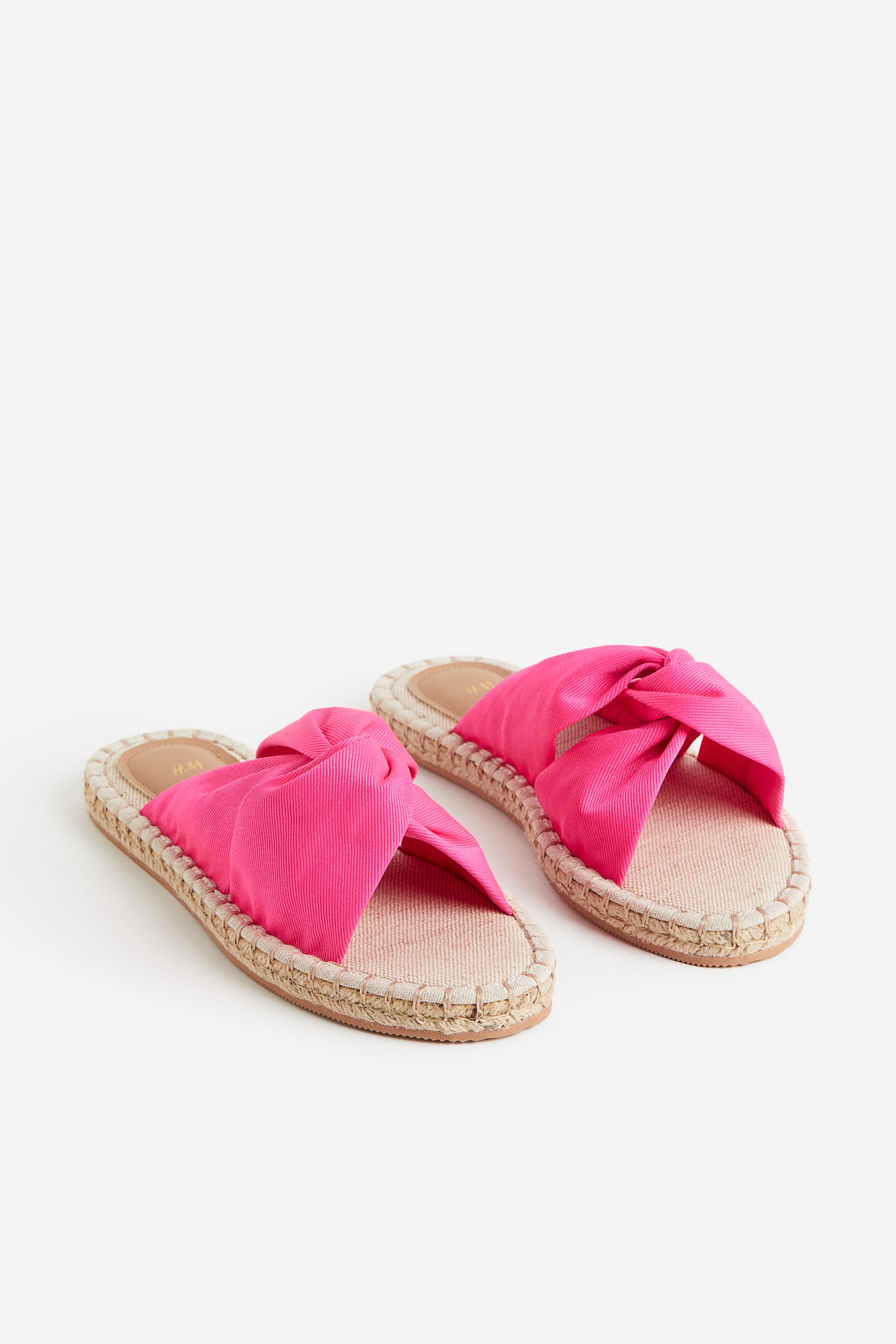 Knot Detail Espadrille Slides - Bright pink/Light beige/Leopard print/Black - 4