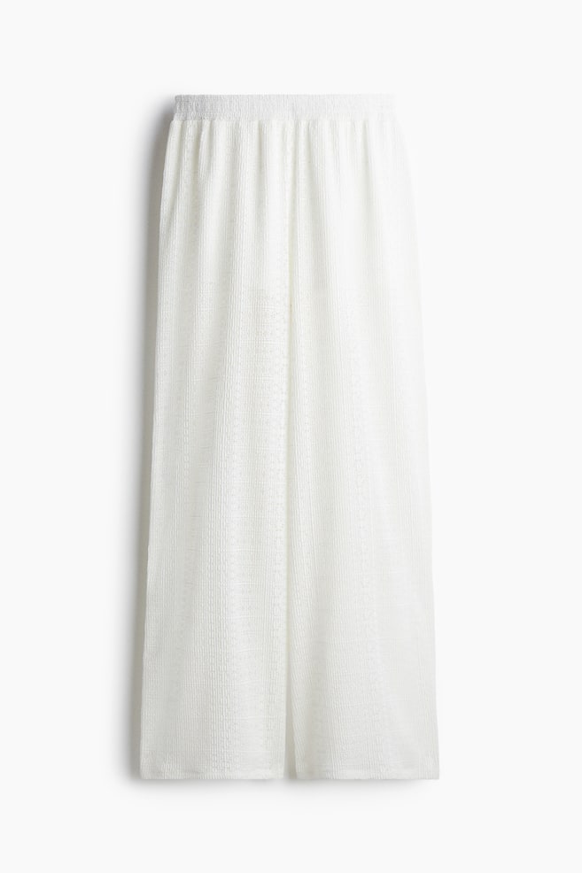 Lace-look pull-on trousers - White - 1
