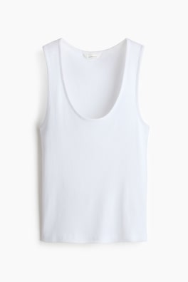 Ribbad tanktop i silkesmix