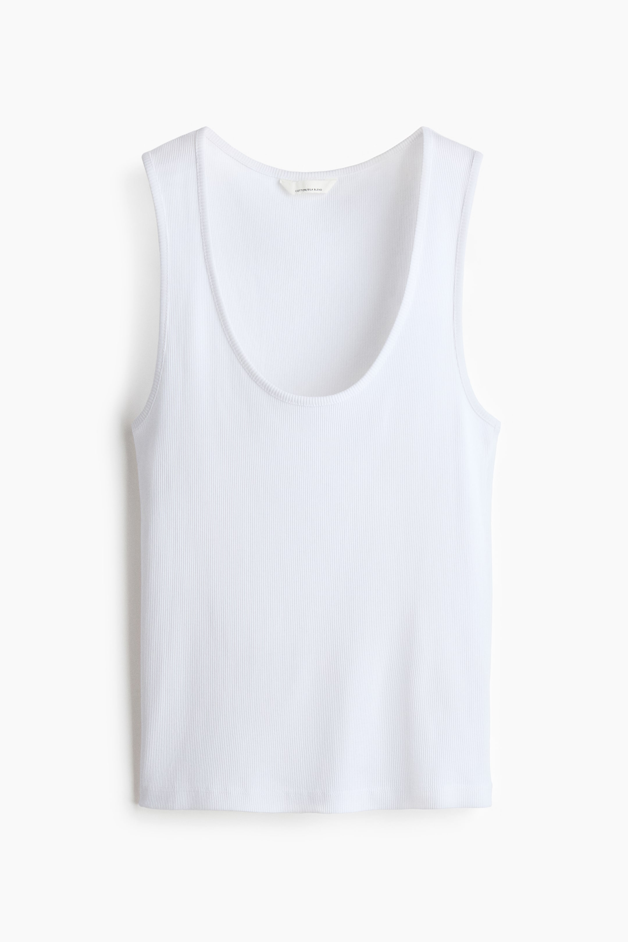 Silk-Blend Ribbed Tank Top