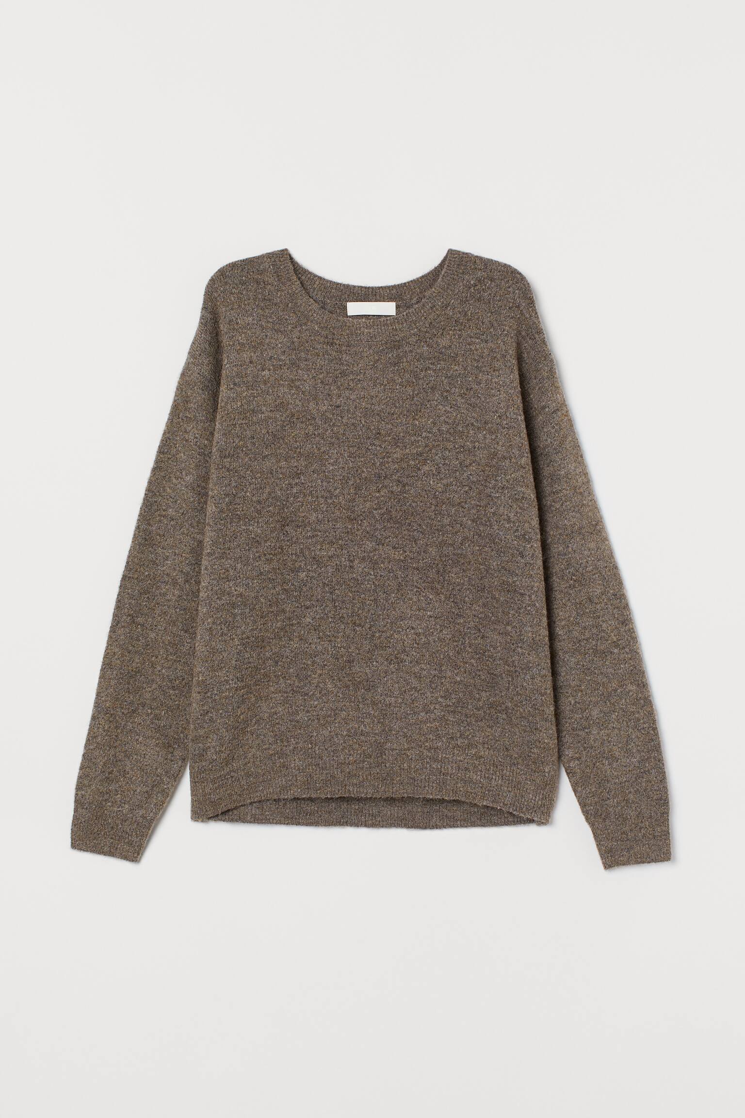 Fine-knit Sweater - Round Neck - Long sleeve - Taupe - Ladies | H&M US