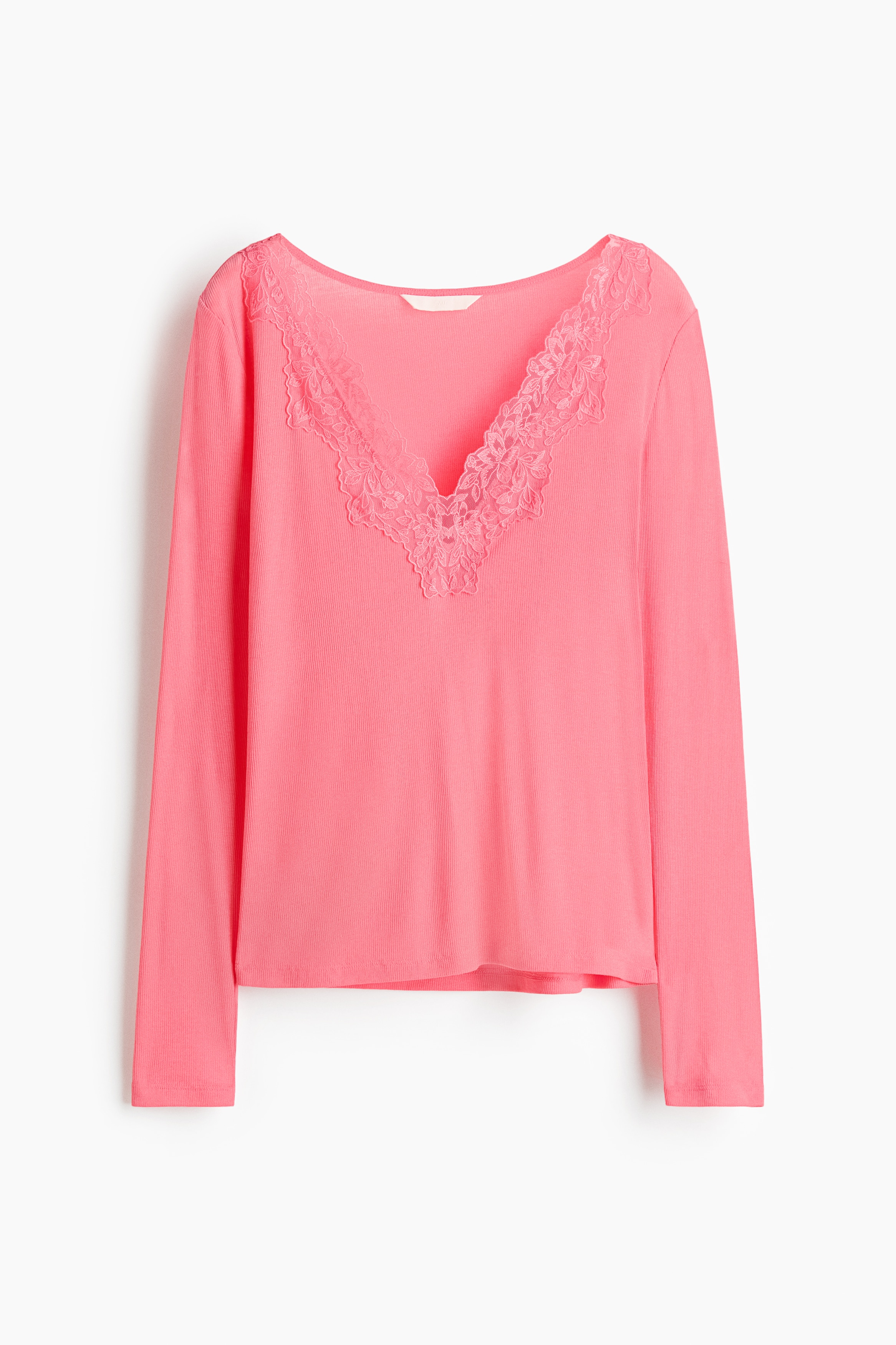 Lace-trimmed top - Pink