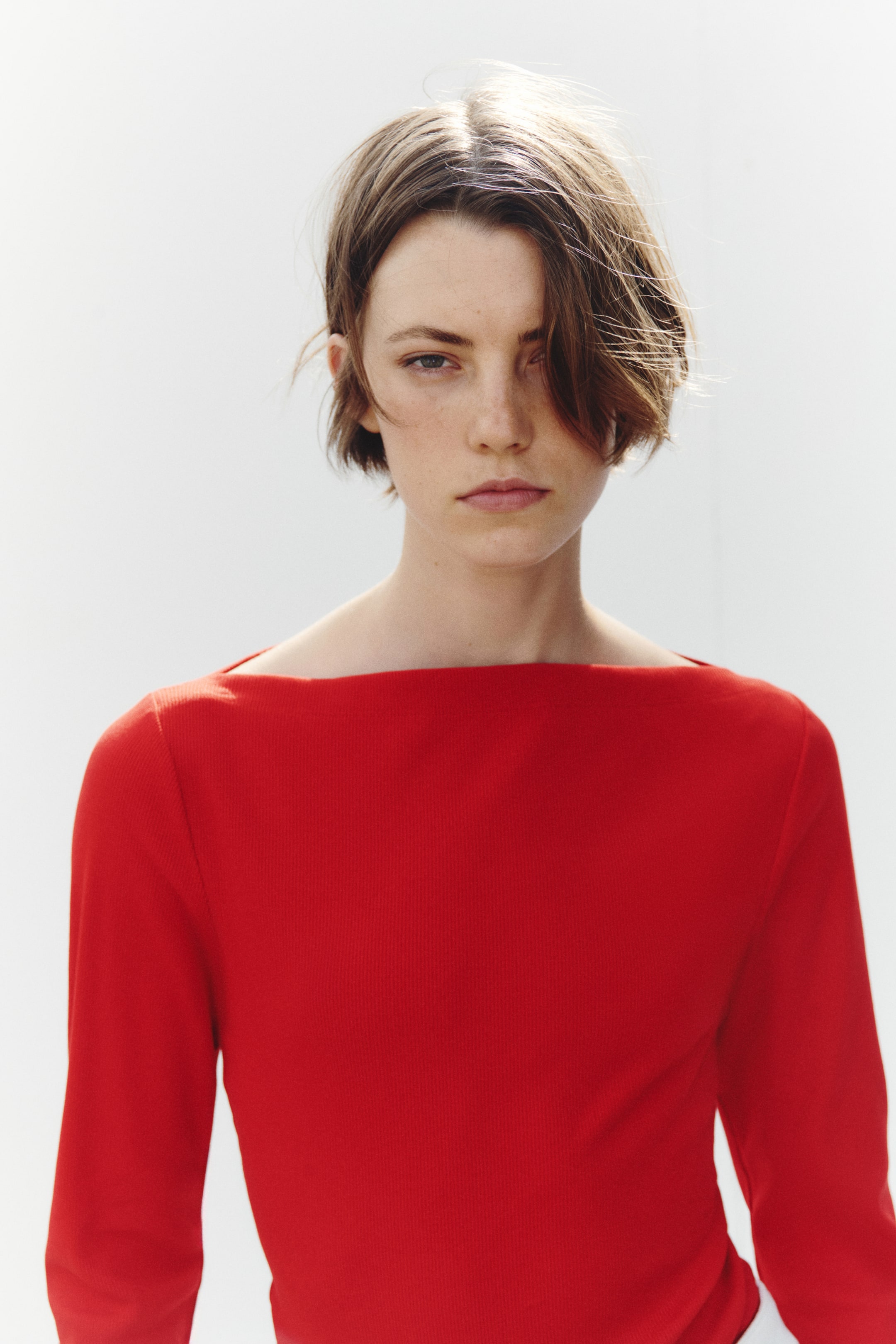 View larger image: Ribbed boat-neck top - Red - Ladies | H&M IN 1