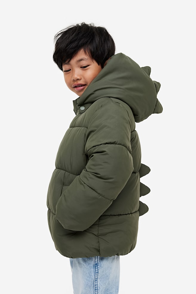 Water-repellent puffer jacket - Khaki green - 6