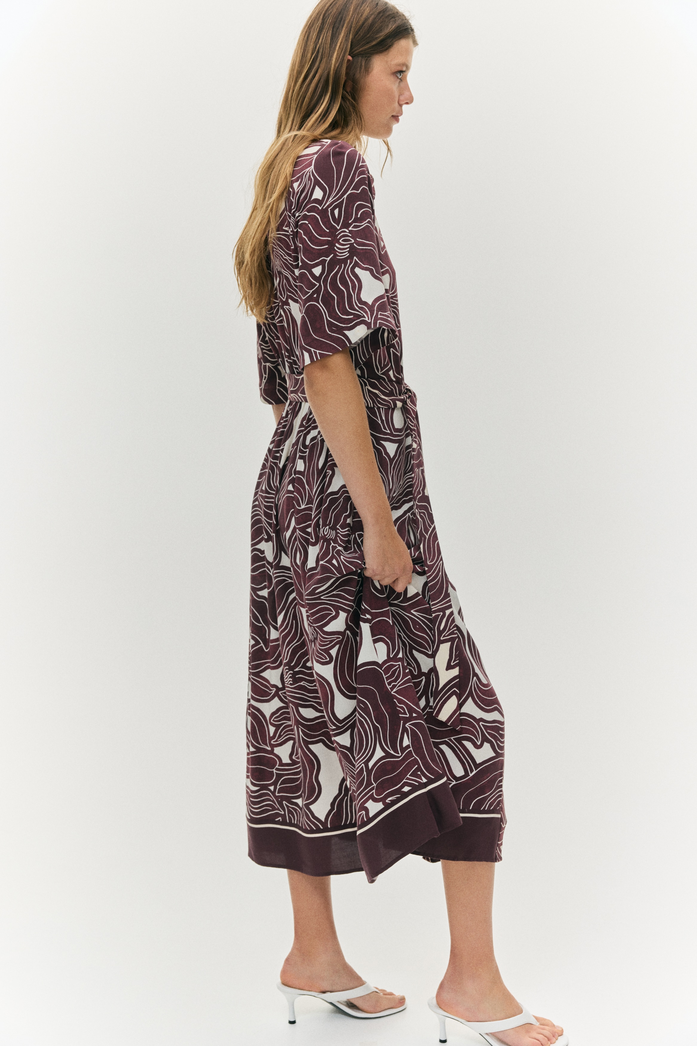 Tie-belt shirt dress