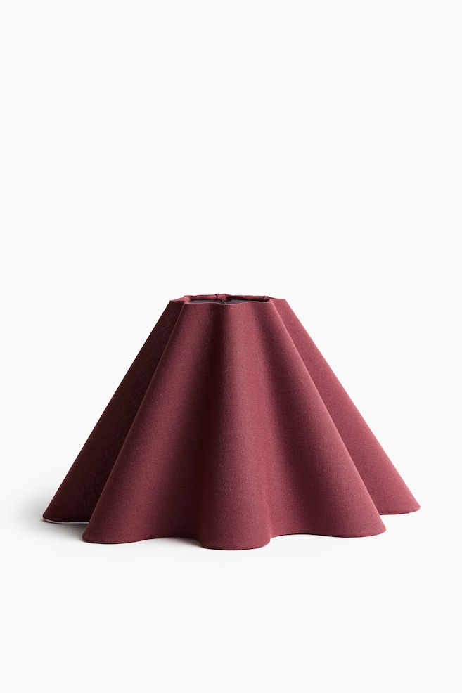 Linen-blend lampshade - Dark red/White/Light beige - 1