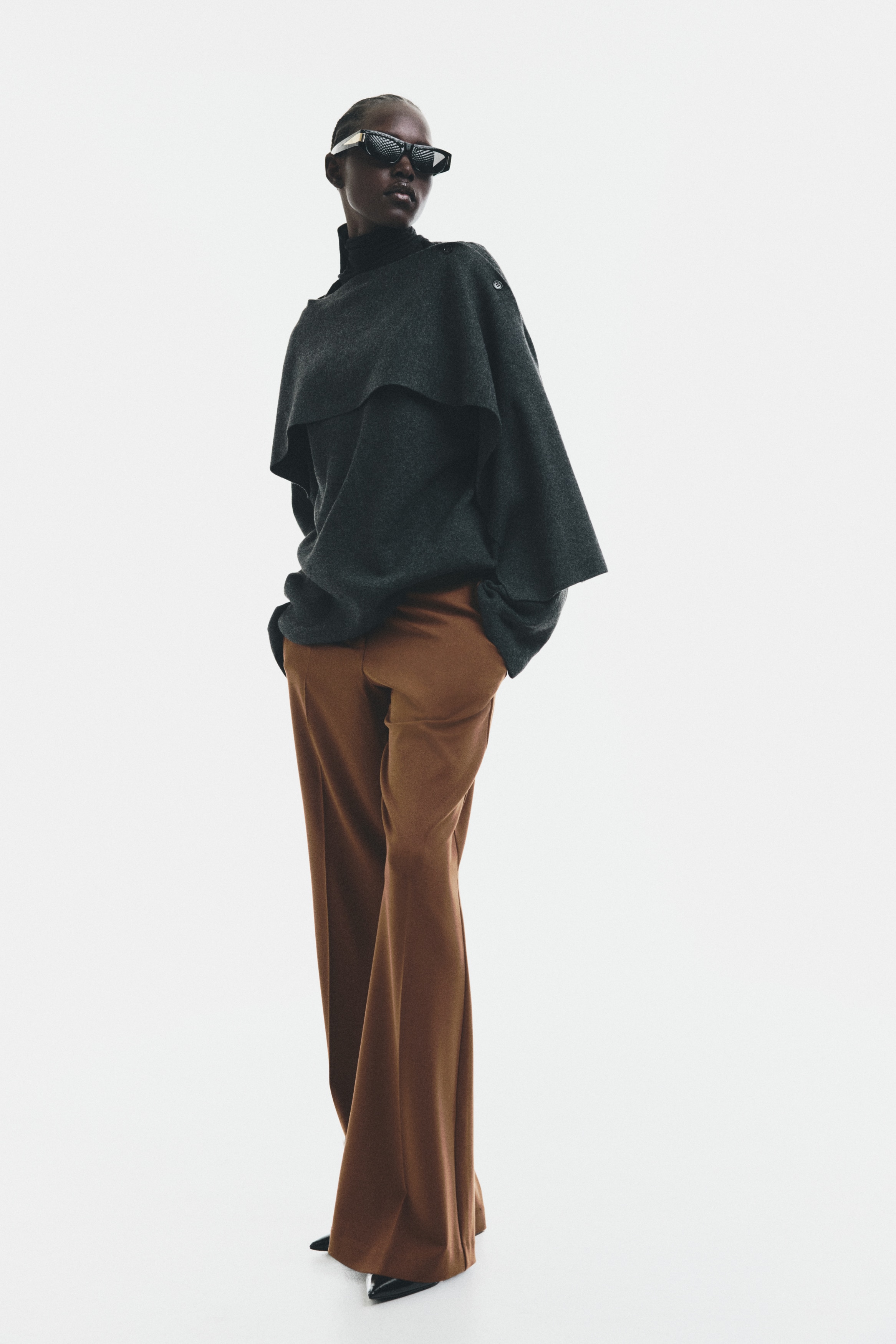 Women's Brown Flared Dress Pants | H&M US Women's Brown Flared Dress Pants | H&M US