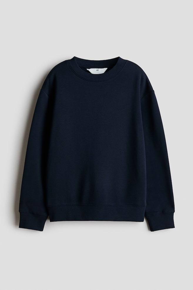 Brushed-inside sweatshirt - Navy blue/Dark green/Striped/Dark green/Black/Grey/Red - 1