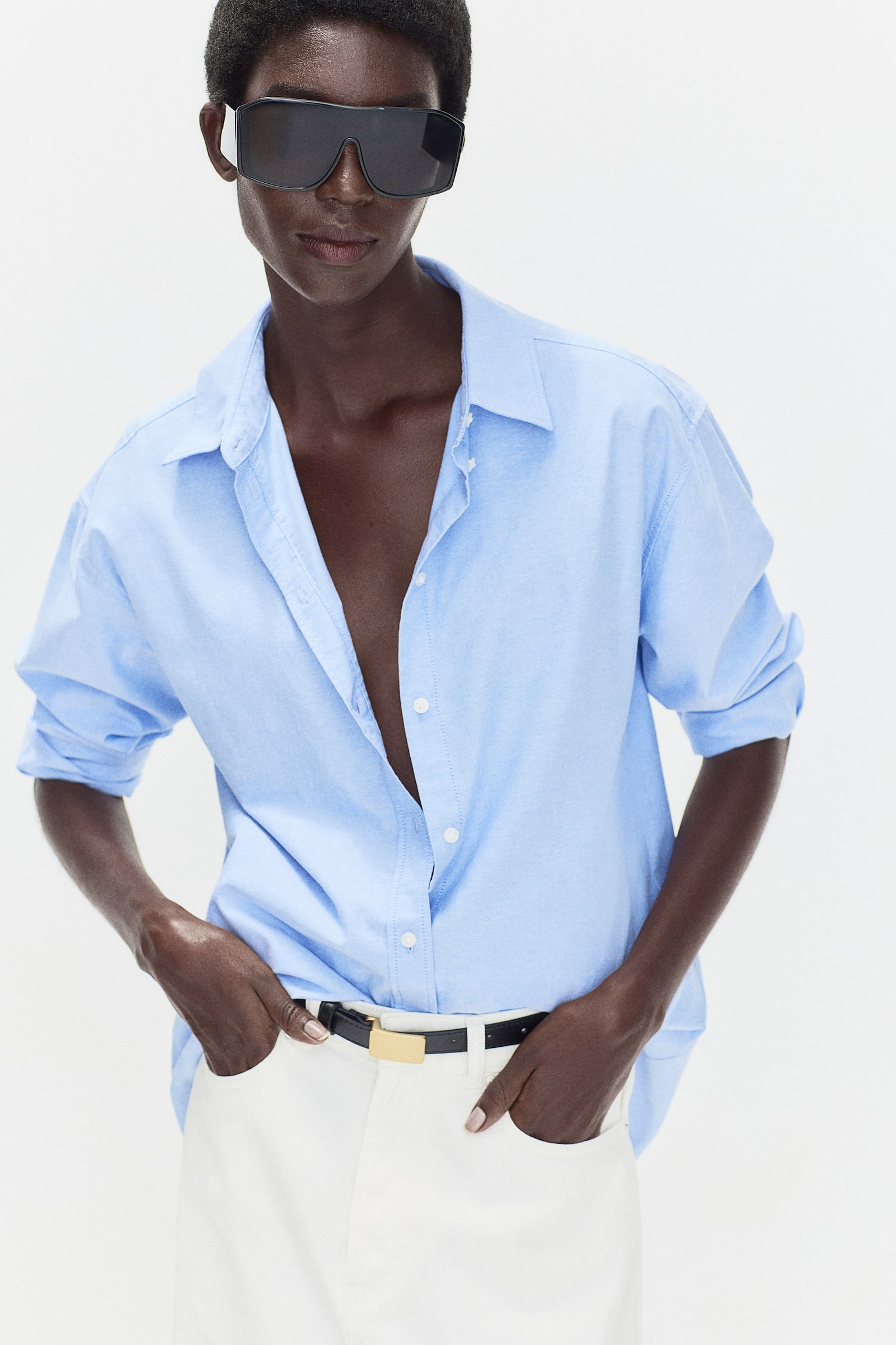 Chemise Oxford - Bleu clair/Blanc/Rose clair - 1