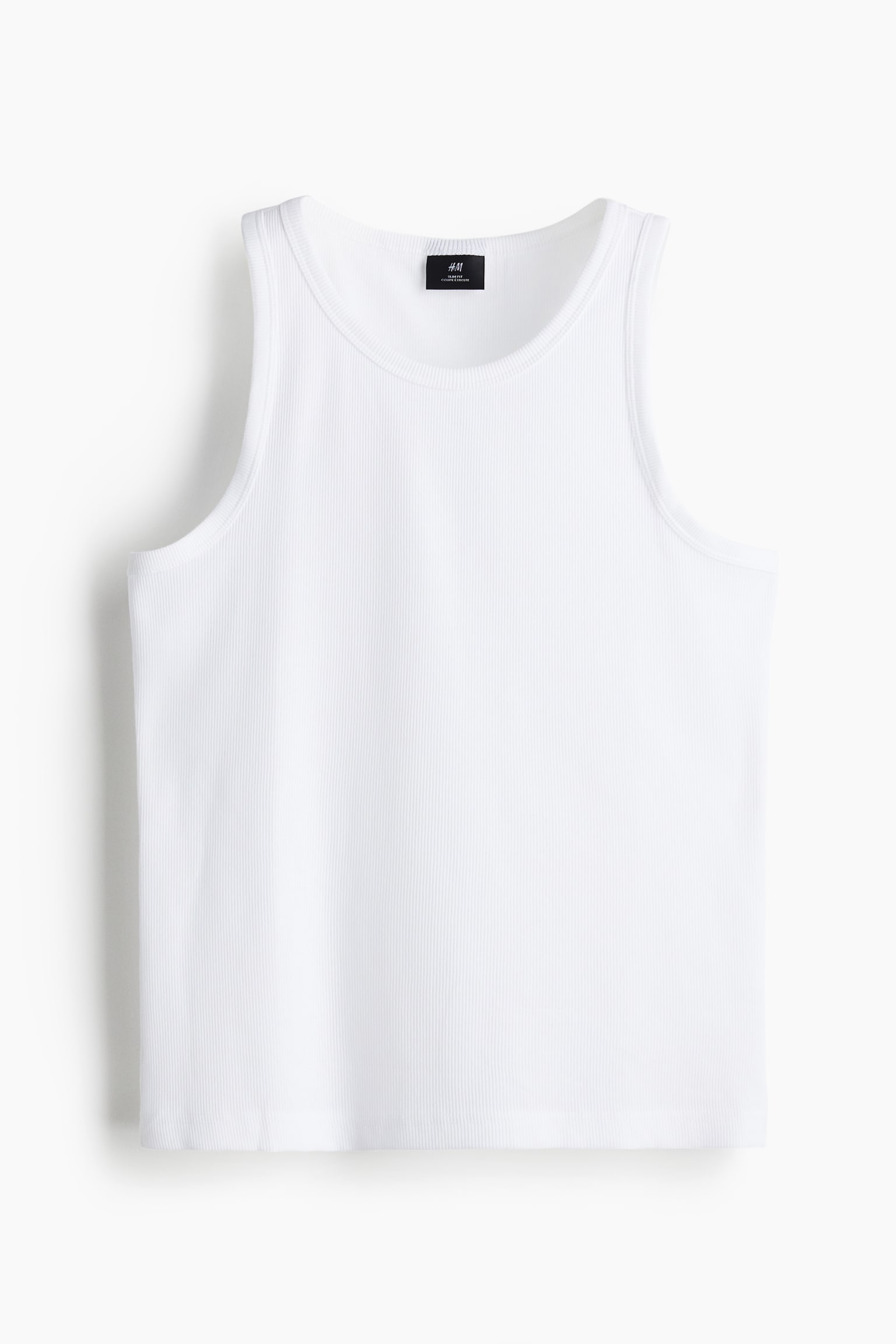 Slim Fit Ribbed vest top - White - 2