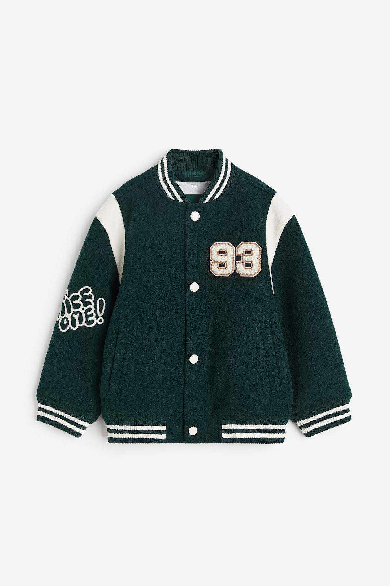 刺繍デザインスタジャン - ダークグリーン／93 - Kids | H&M JP