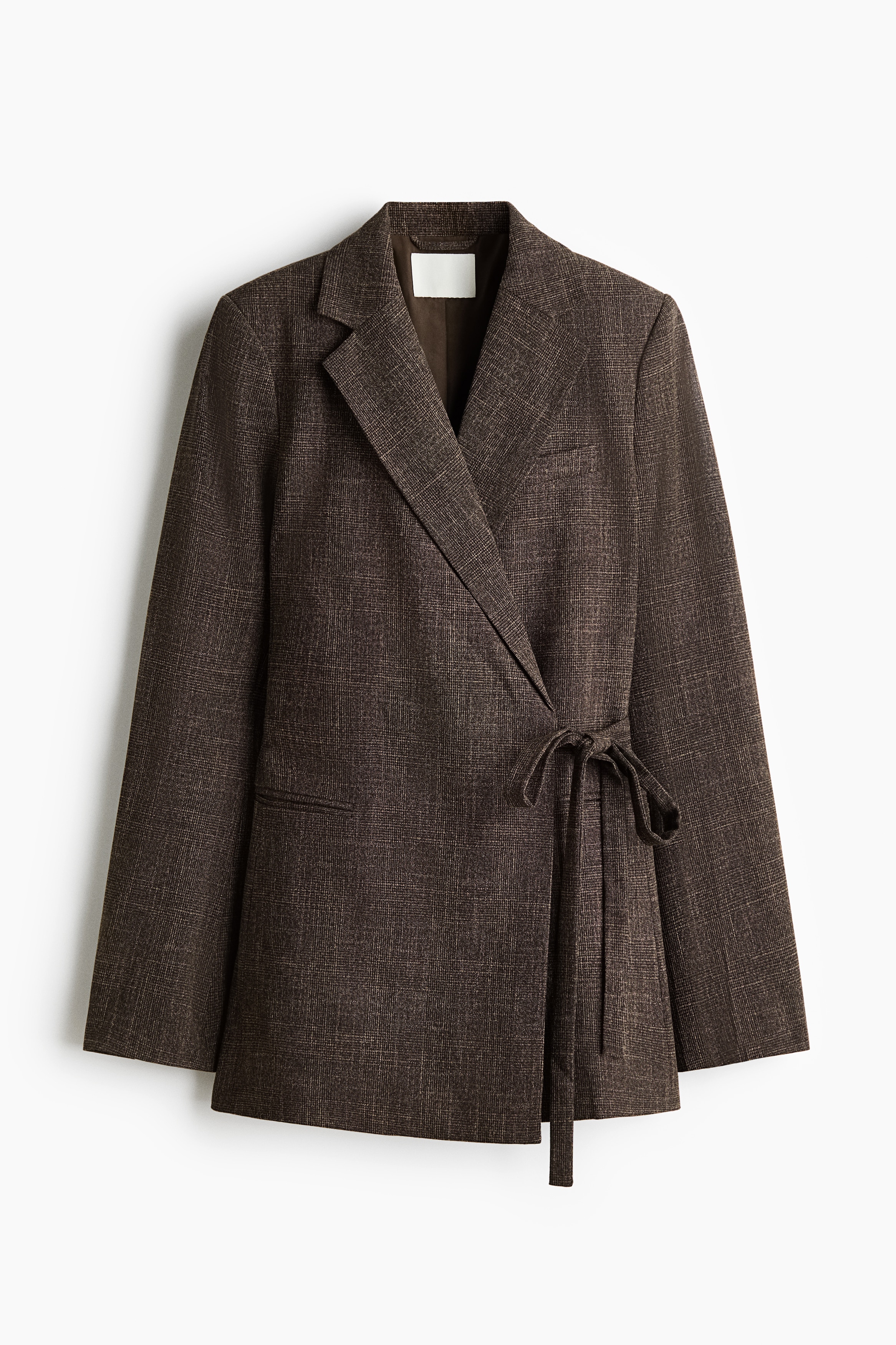 Textured-weave wrap blazer