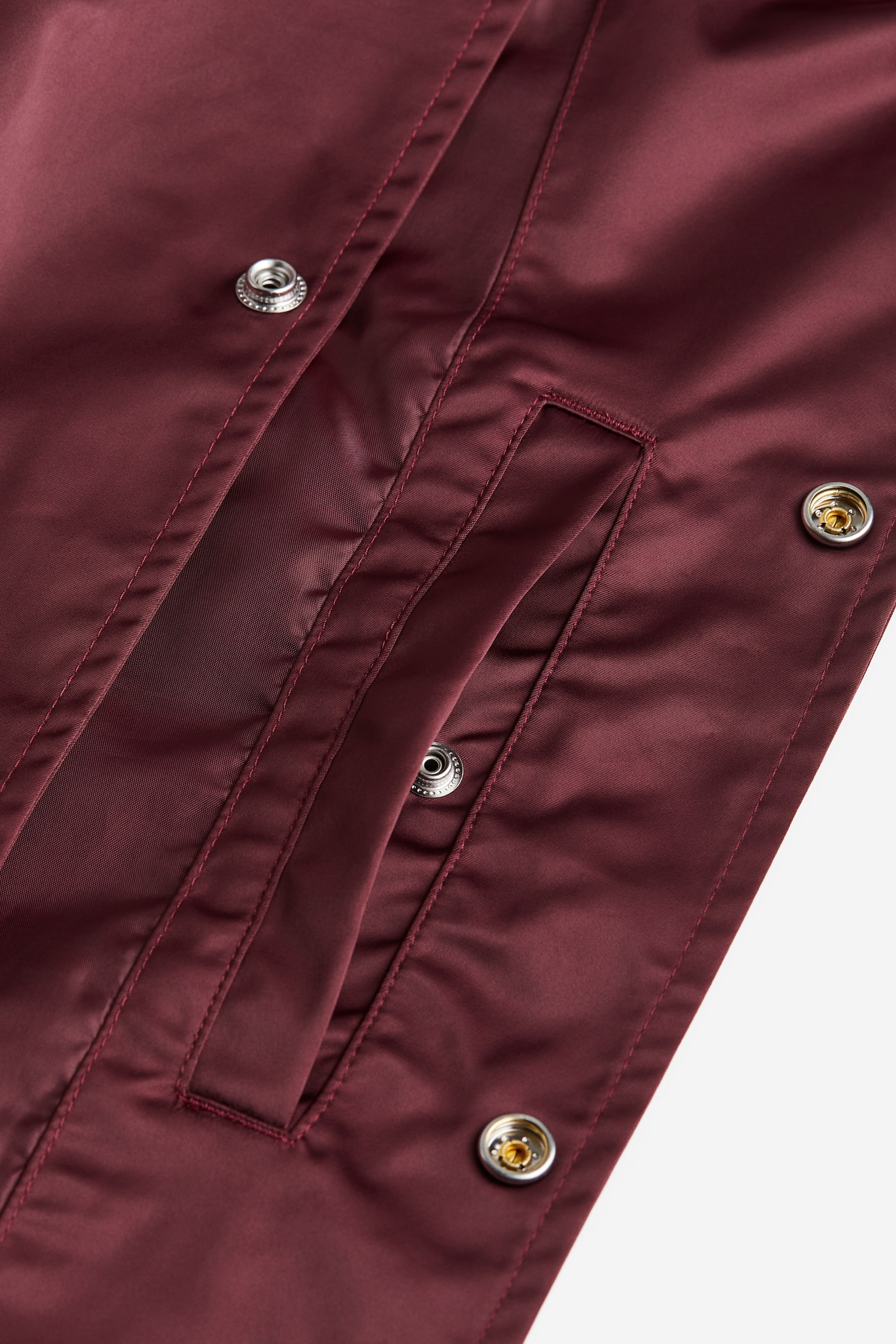 Loose Fit Satin coach jacket - Burgundy/Black - 2