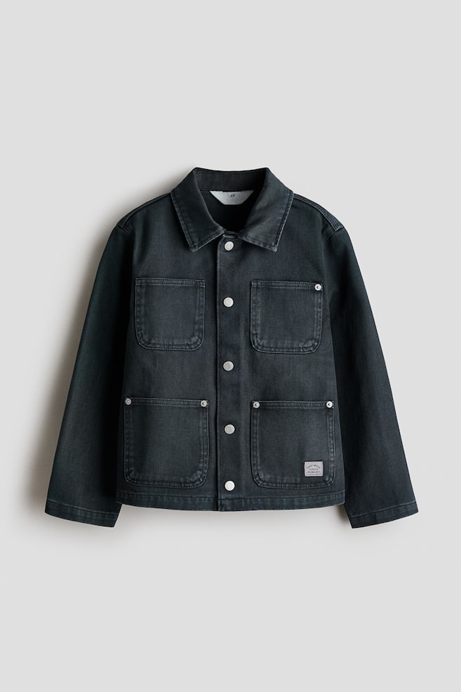 Cotton Twill Cargo Jacket - Dark denim gray - 1