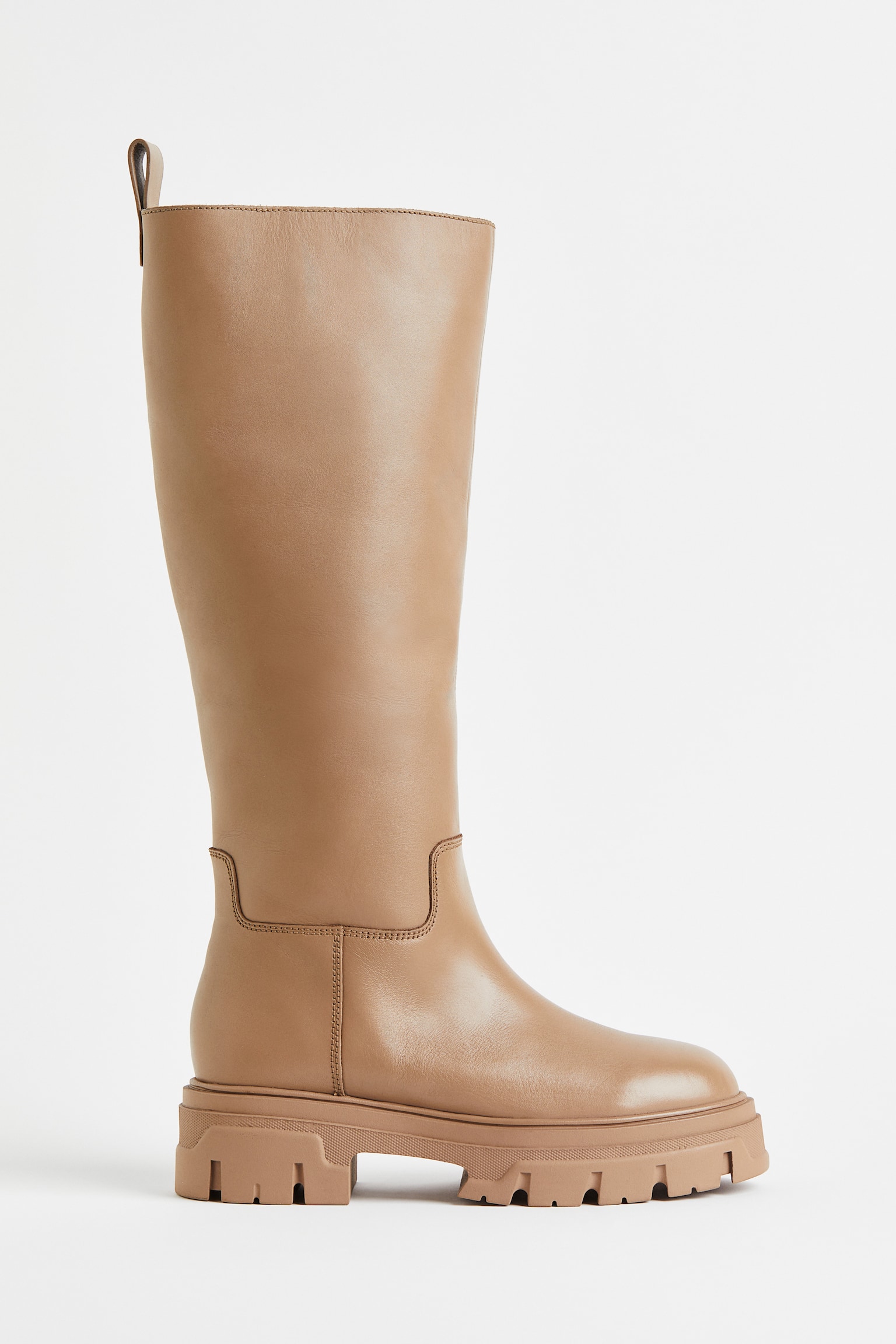 Knee-high leather boots - Beige - 1