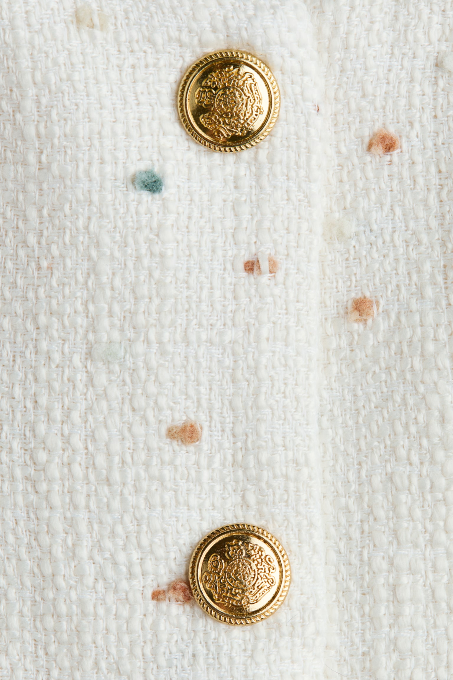 Áo khoác vải bouclé - Màu trắng/Chấm bi - 5