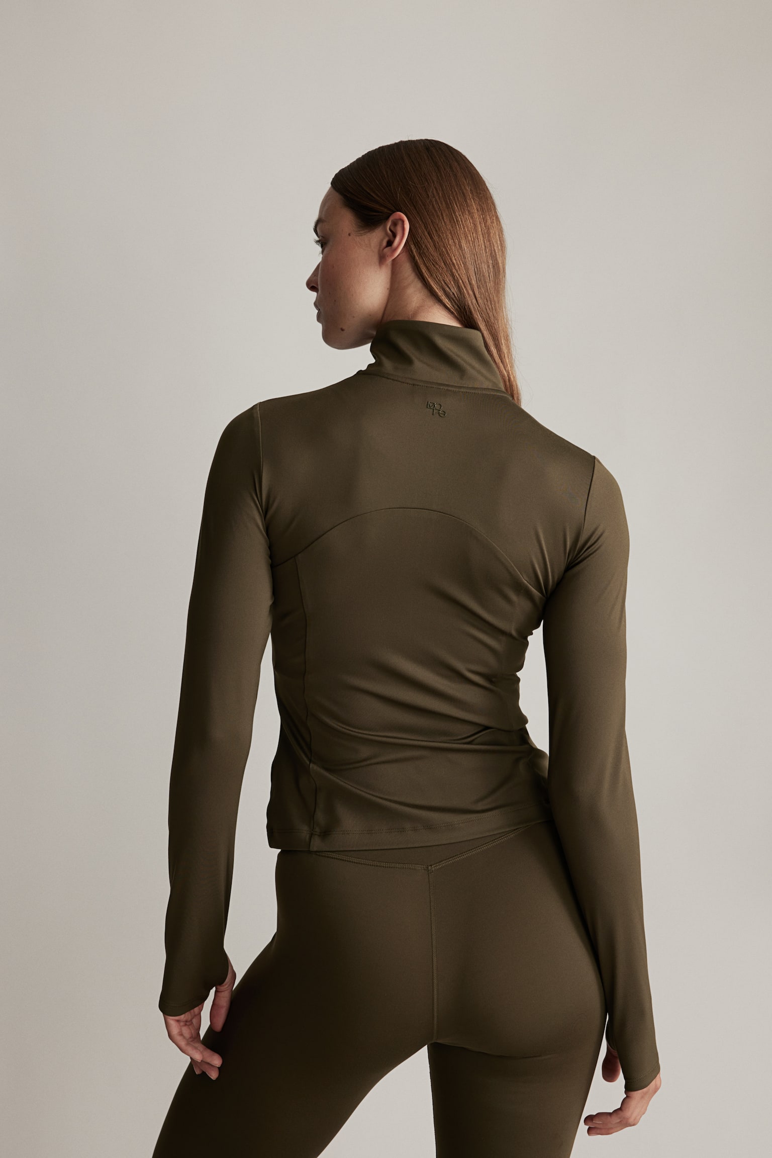 Zip-through sports jacket in SoftMove™ - Dark khaki green - 9