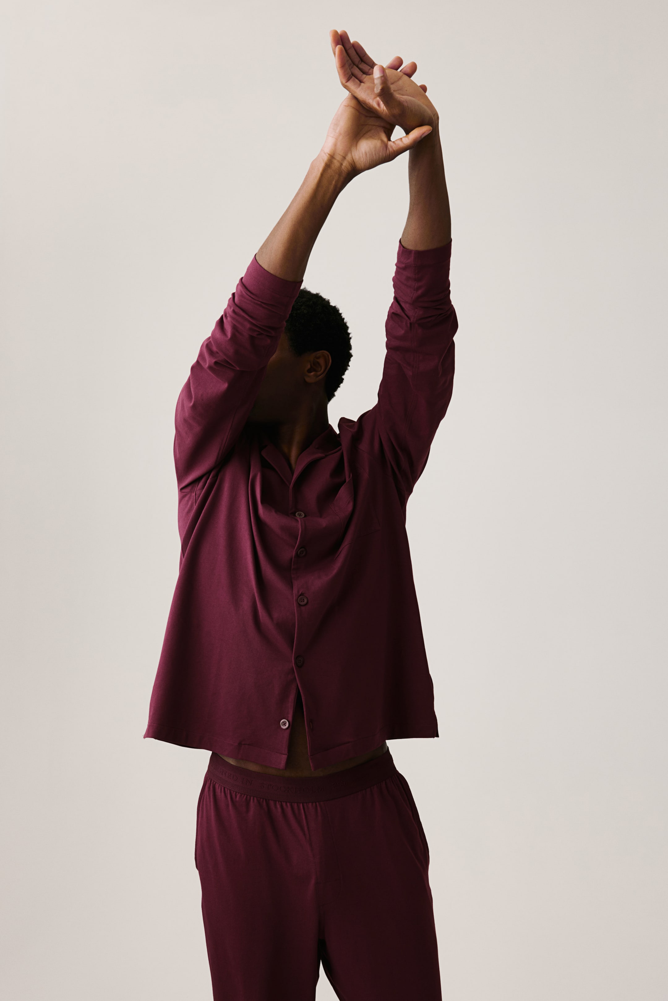 Relaxed Fit Cotton jersey pyjamas - Dark red - Men | H&M GB 3