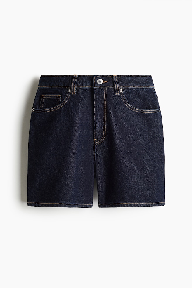 Denimshorts mit hohem Bund - Dunkles Denimblau/Schwarz/Helles Denimblau - 1