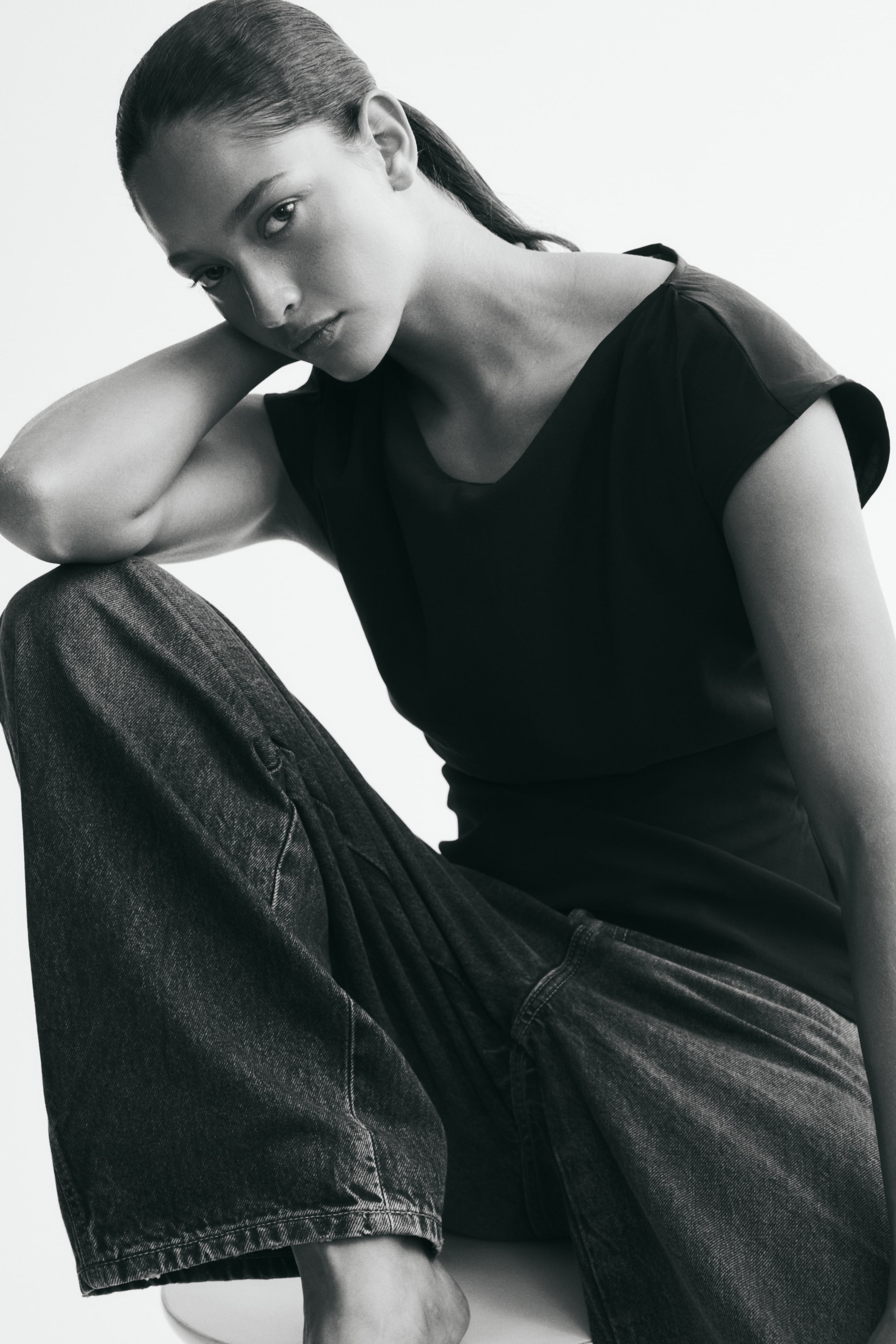 Ruched Viscose-Blend Top