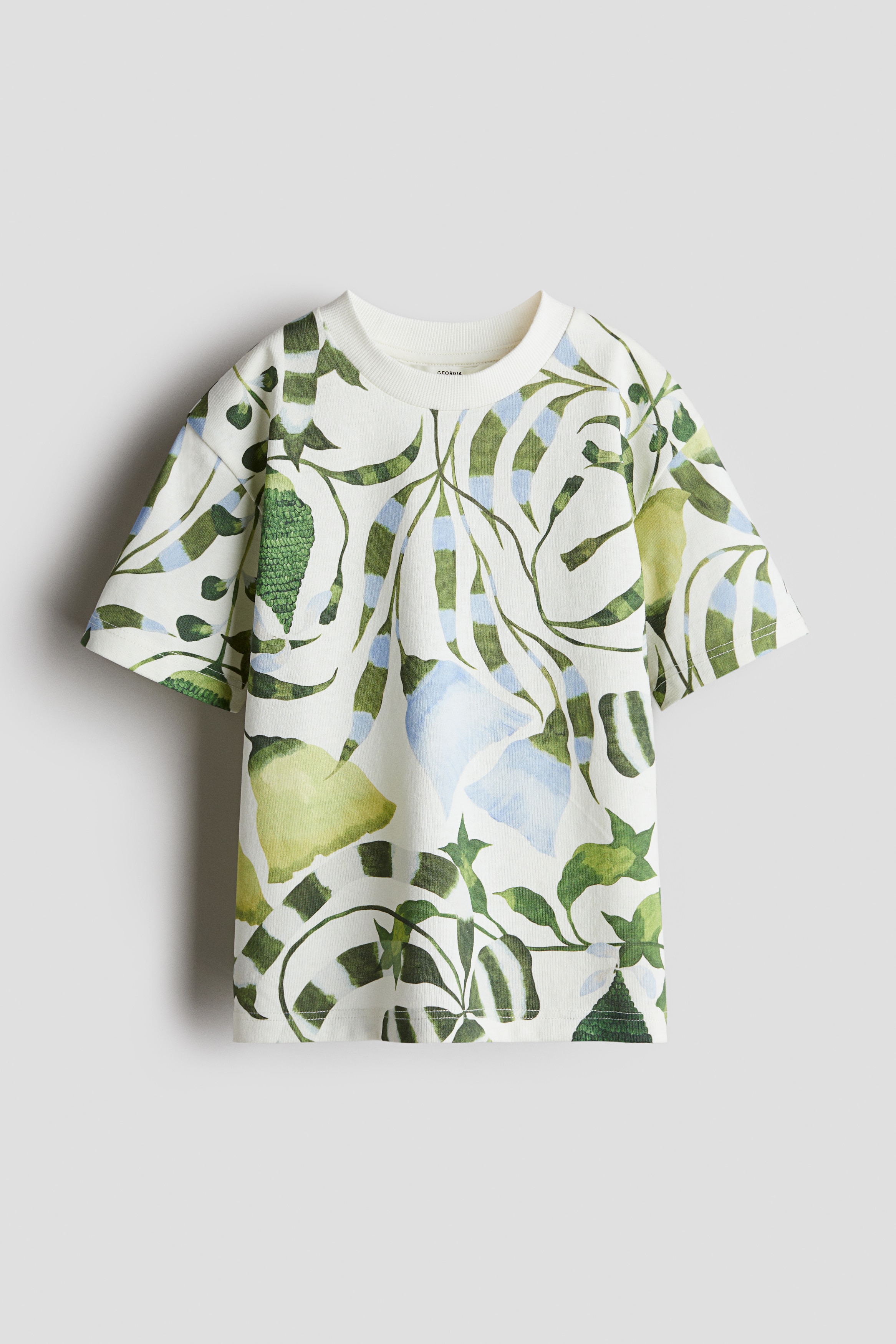 T-shirt met print - Roomwit/bloemen