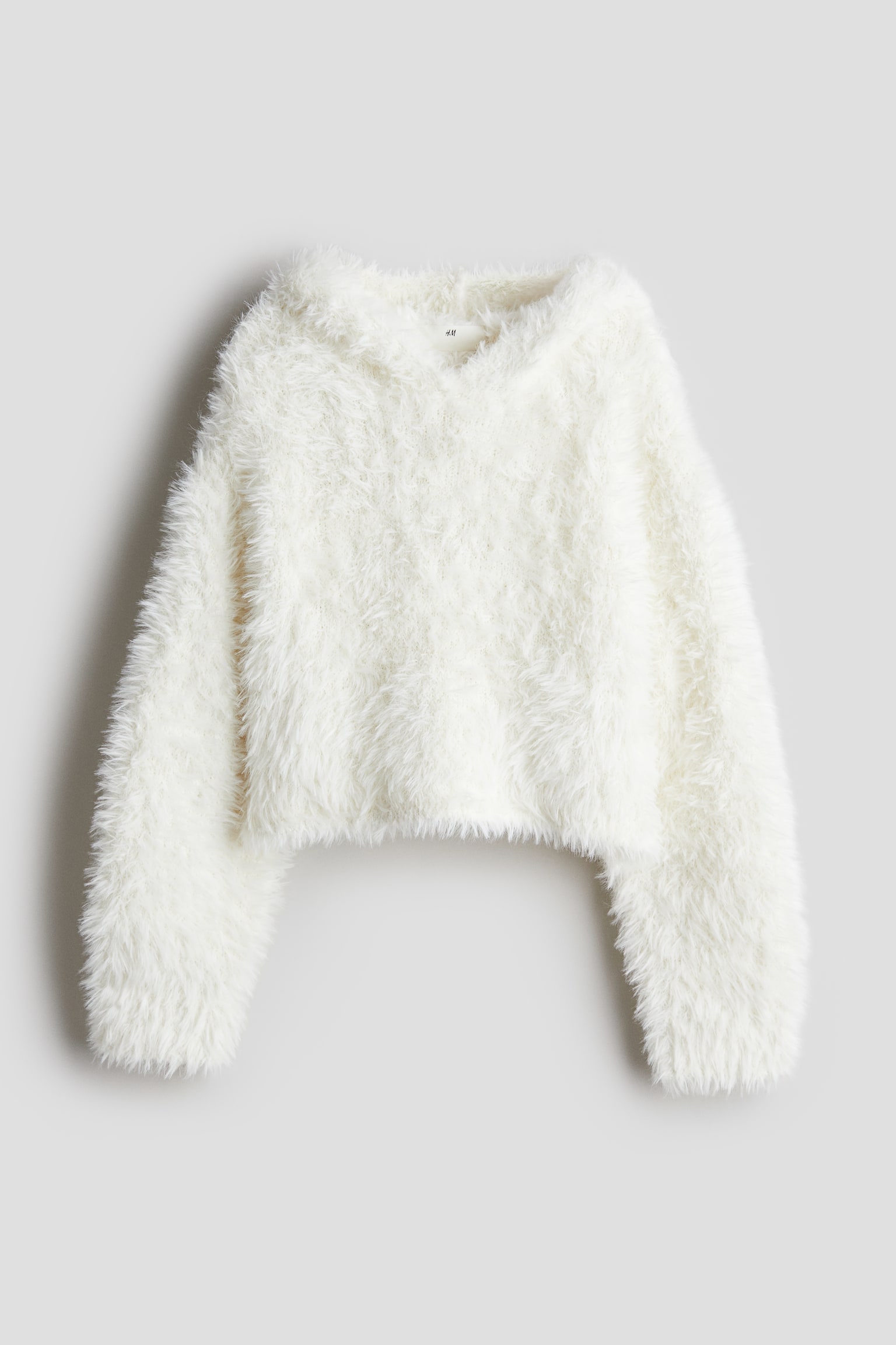 Fluffy hoodie - White - 1