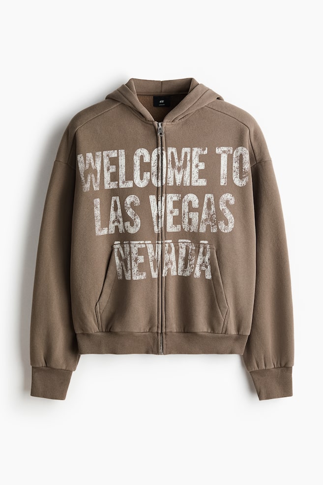 Veste imprimée grande taille avec capuche - Taupe/Las Vegas/Brun foncé/Athletic Dept/Noir/Original - 1