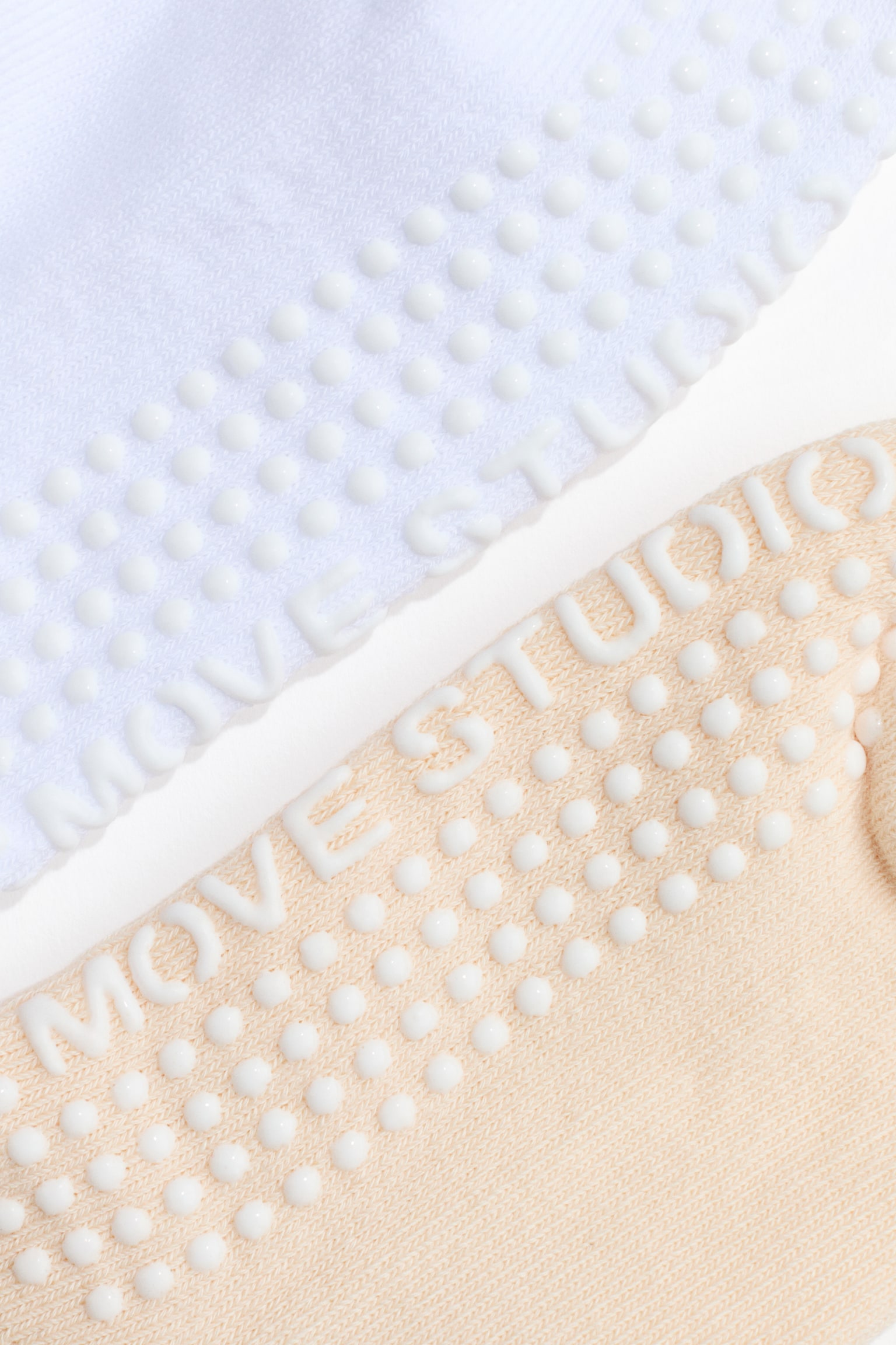 2-pack anti-slip yoga socks - White/Peachy beige/White/Striped/Antique rose/Light grey/Dark brown/Light beige - 2