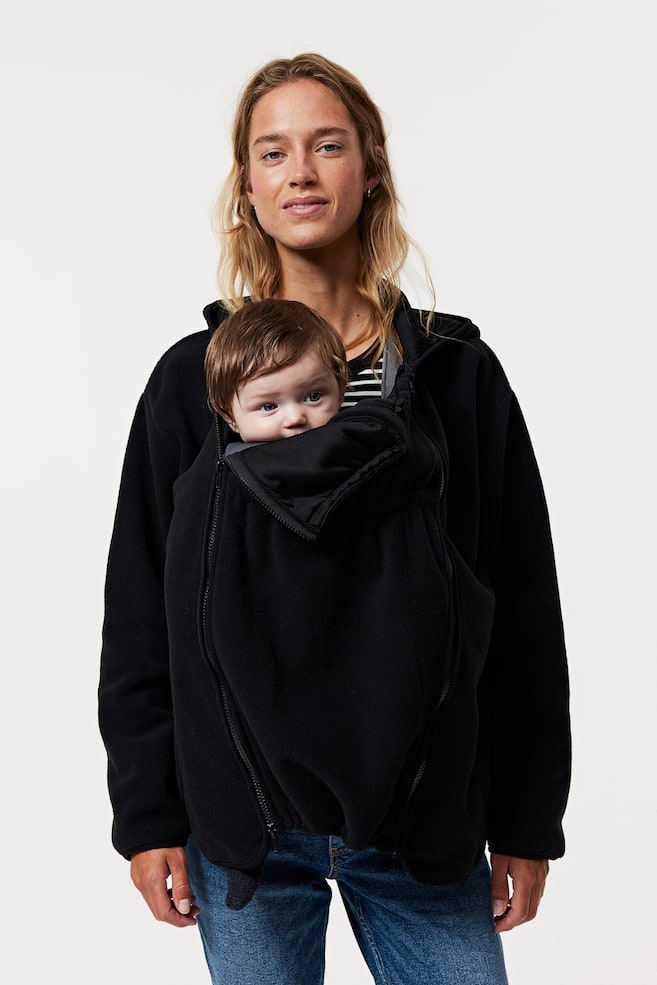 MAMA Before & After babywearing fleece jacket - Black - 1