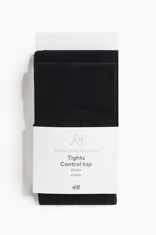 2-pack Control-Top Tights 20 Denier - Black - 1