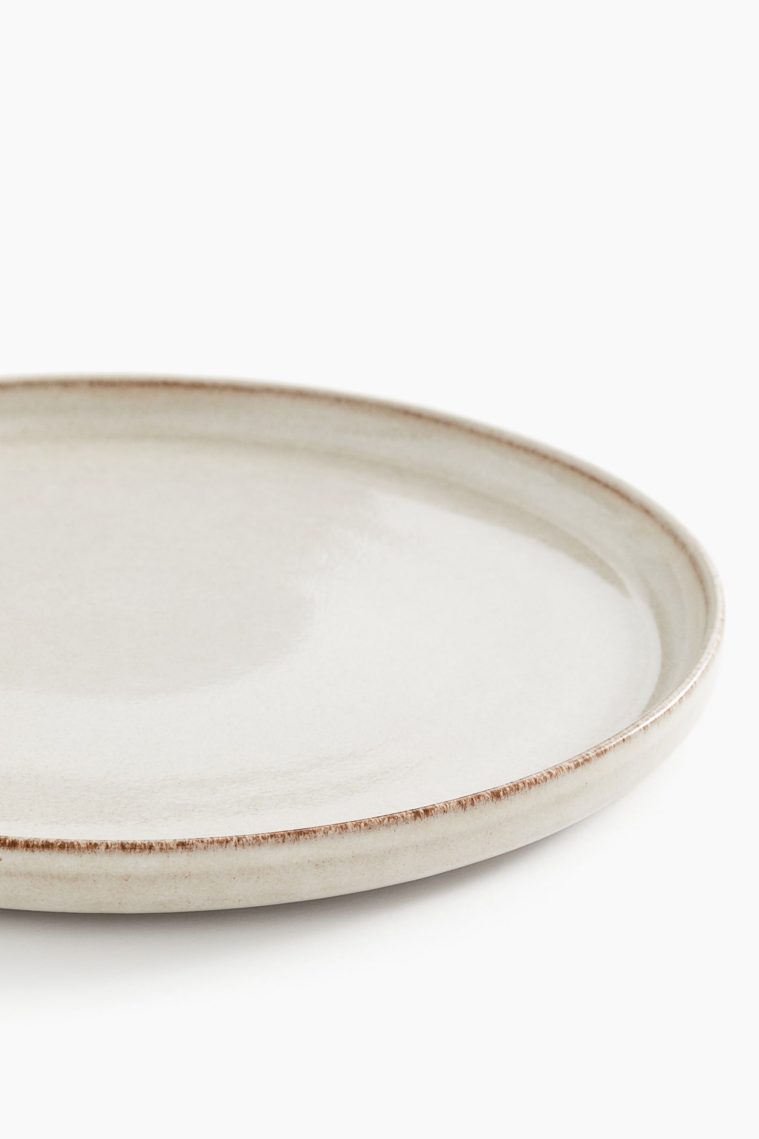 Large stoneware plate - Beige/Natural white/Shiny/Anthracite grey - 4