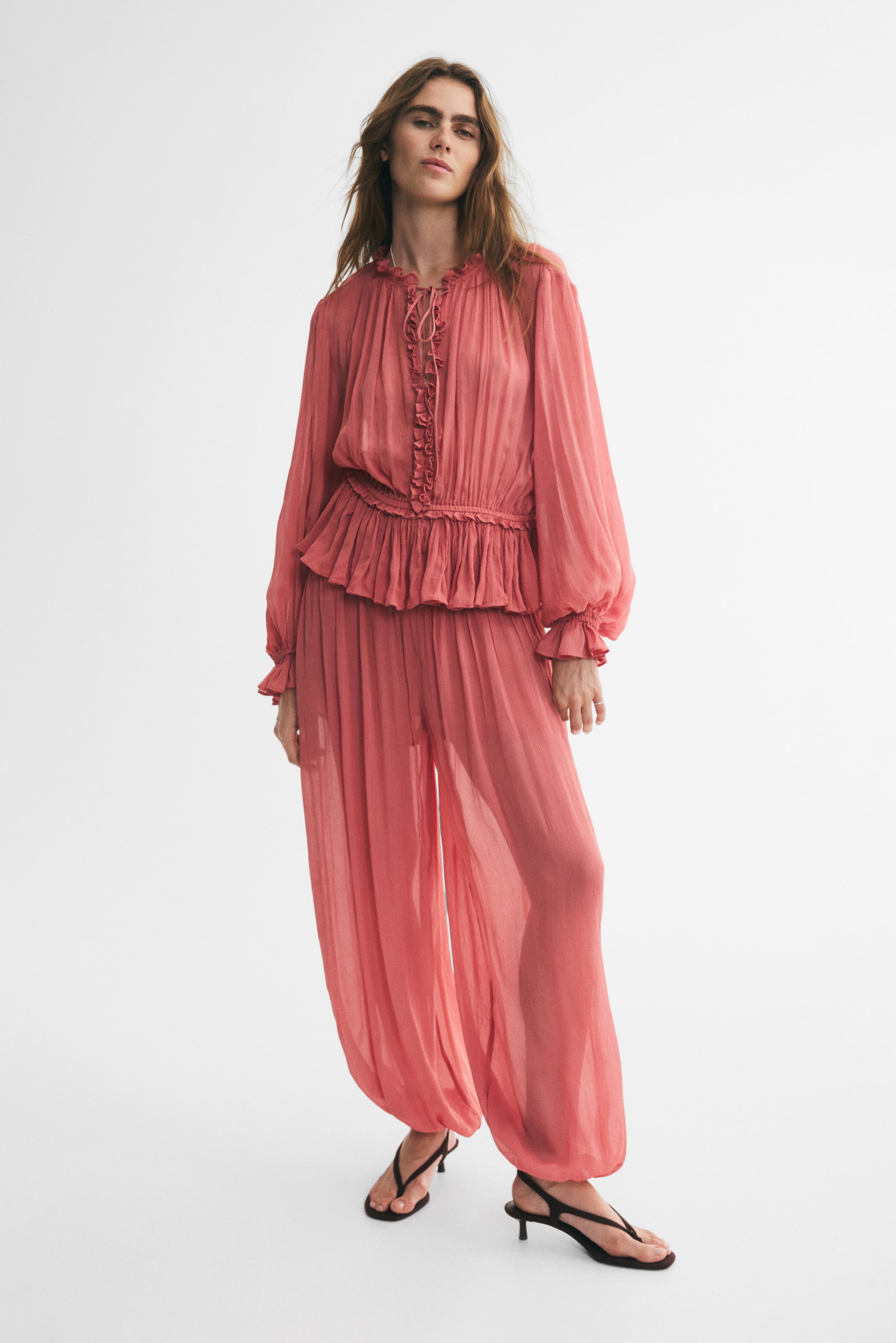 Crinkled Viscose Pants