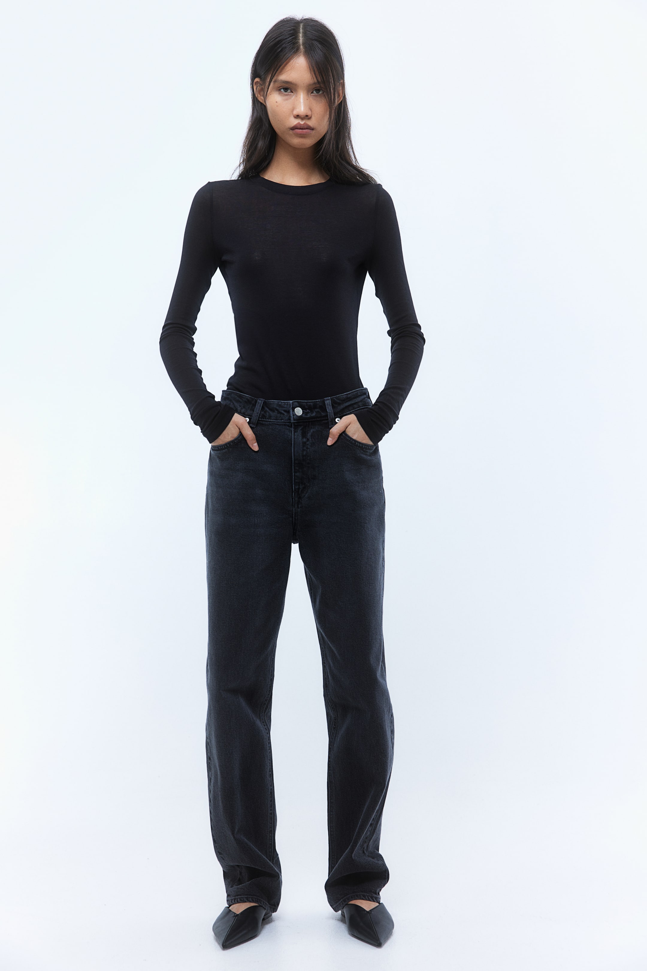 Tapered jeans - Black - Ladies | H&M GB 2