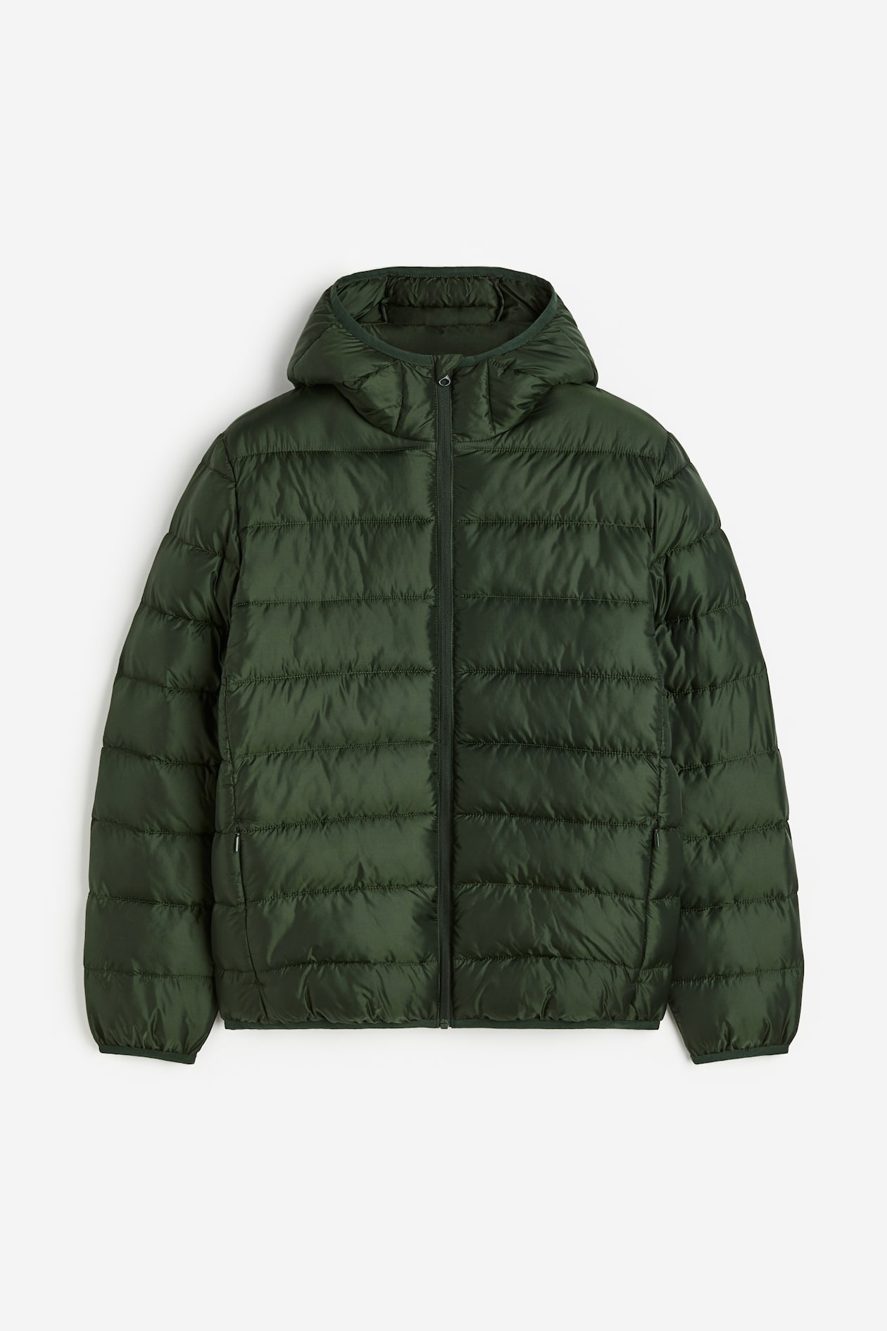 Lightweight puffer jacket Dark green Men H&M