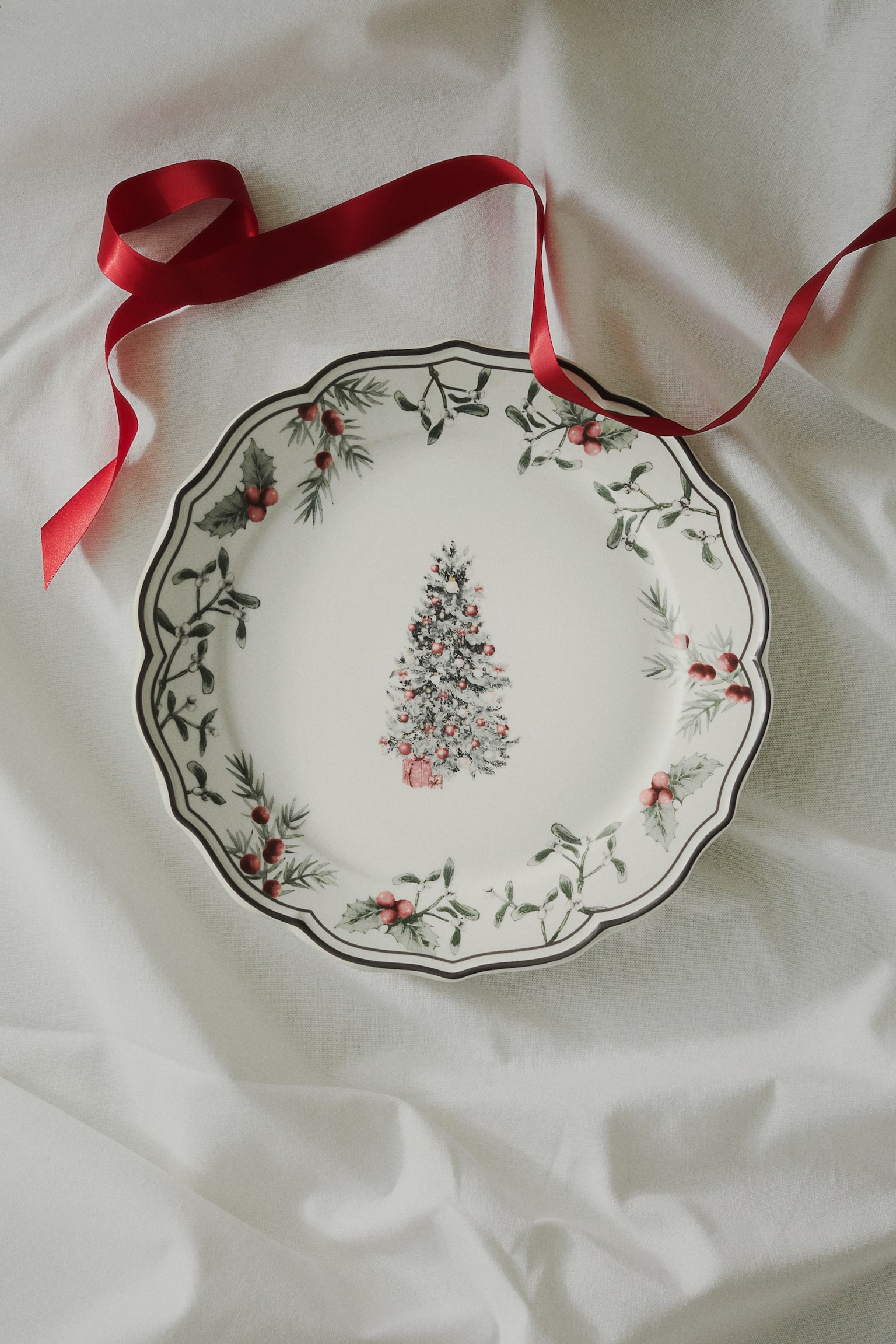 Porcelain plate - White/Christmas - 2