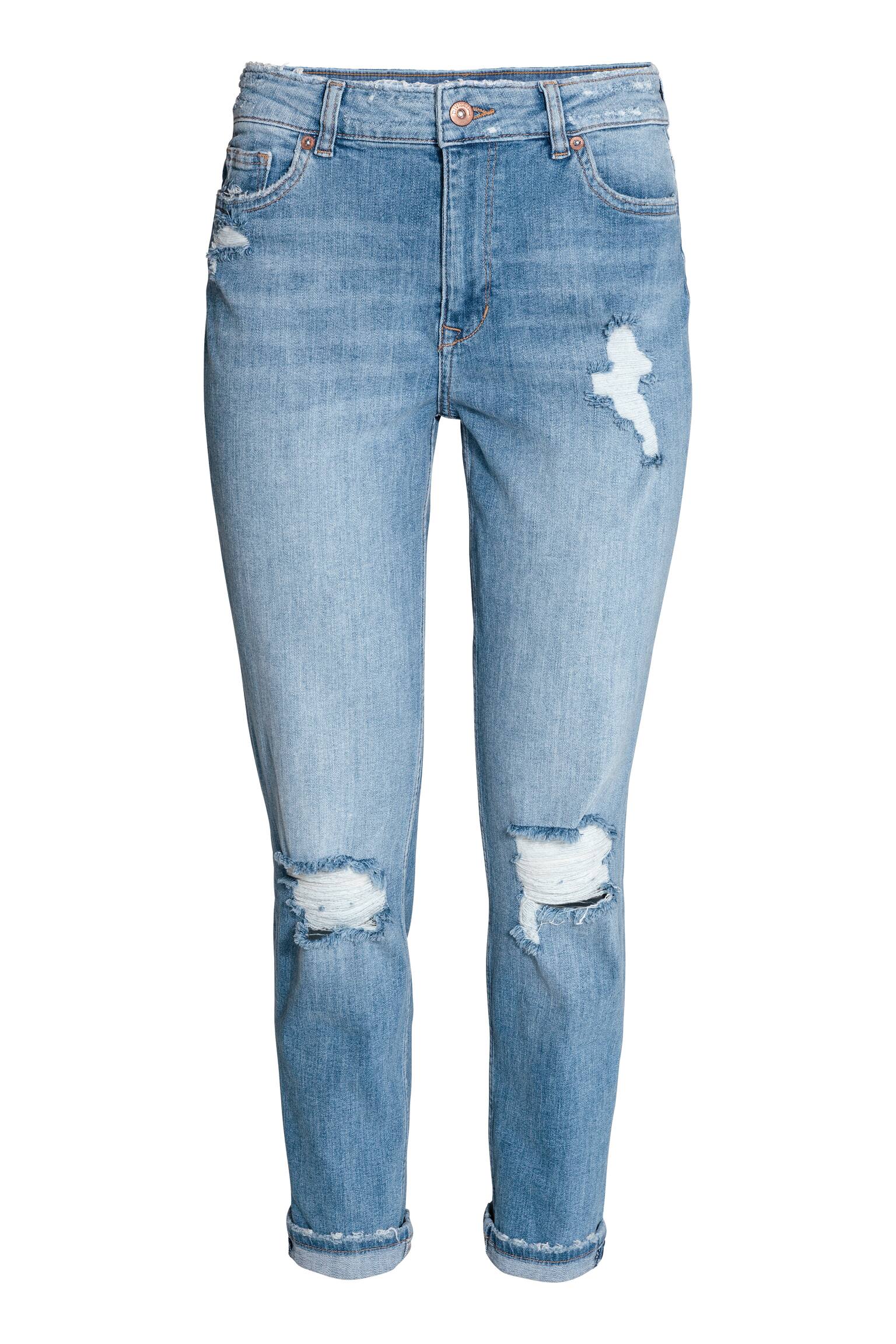 Boyfriend Slim Low Jeans - Ljus denimblå - 1