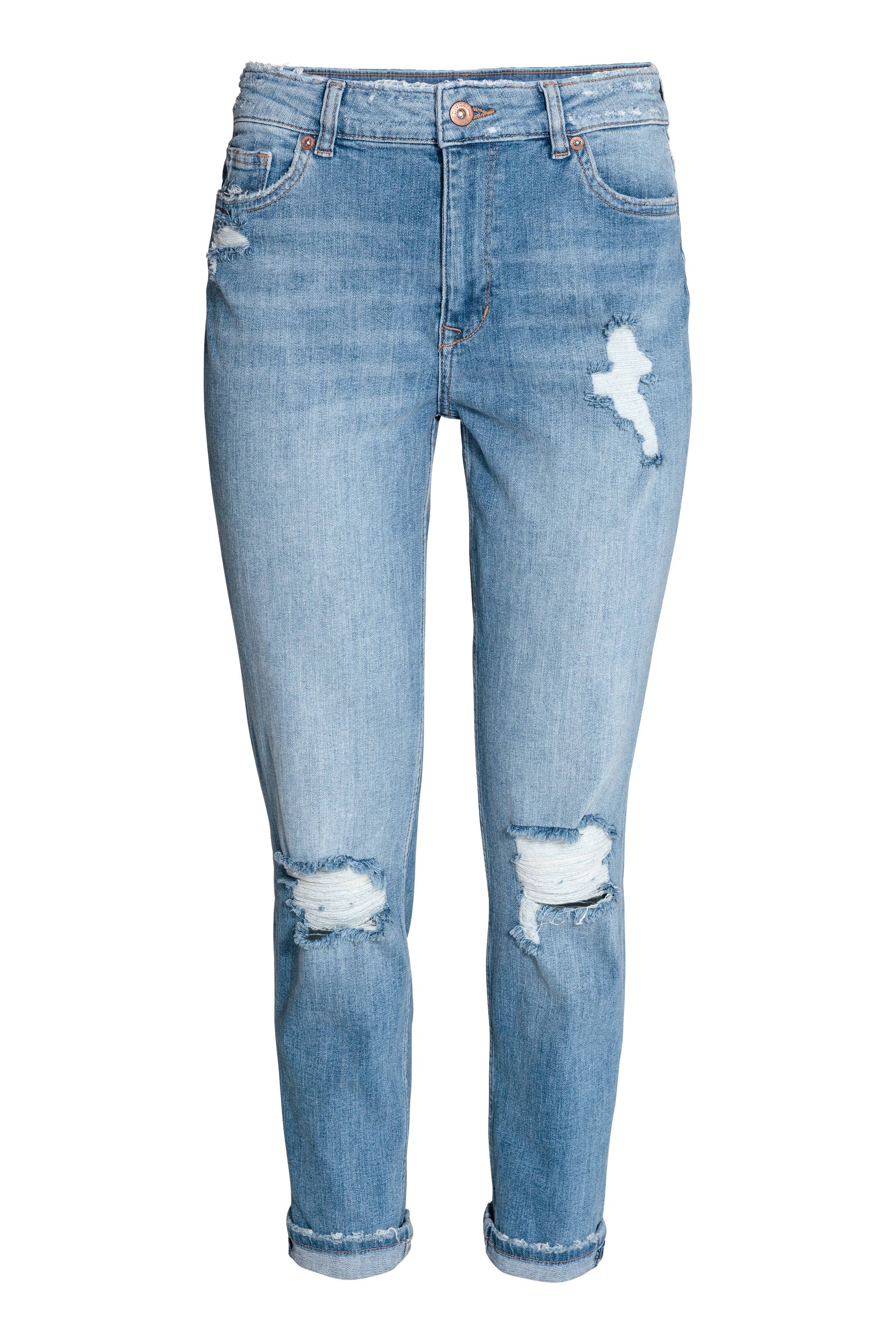 Visa större bild: Boyfriend Slim Low Jeans - Ljus denimblå - DAM | H&M SE 1