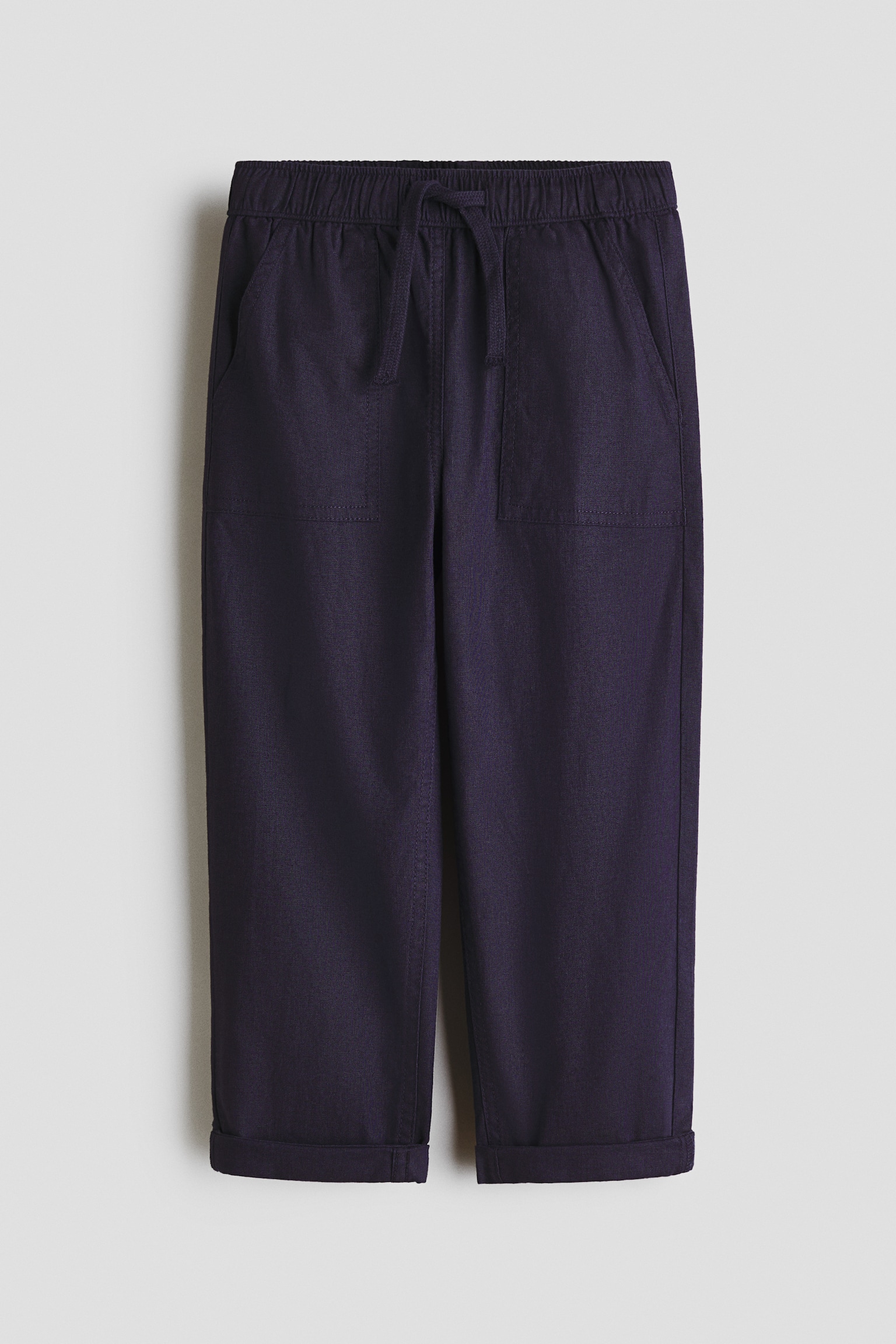 Pantalon en lin mélangé - Marine/Beige clair