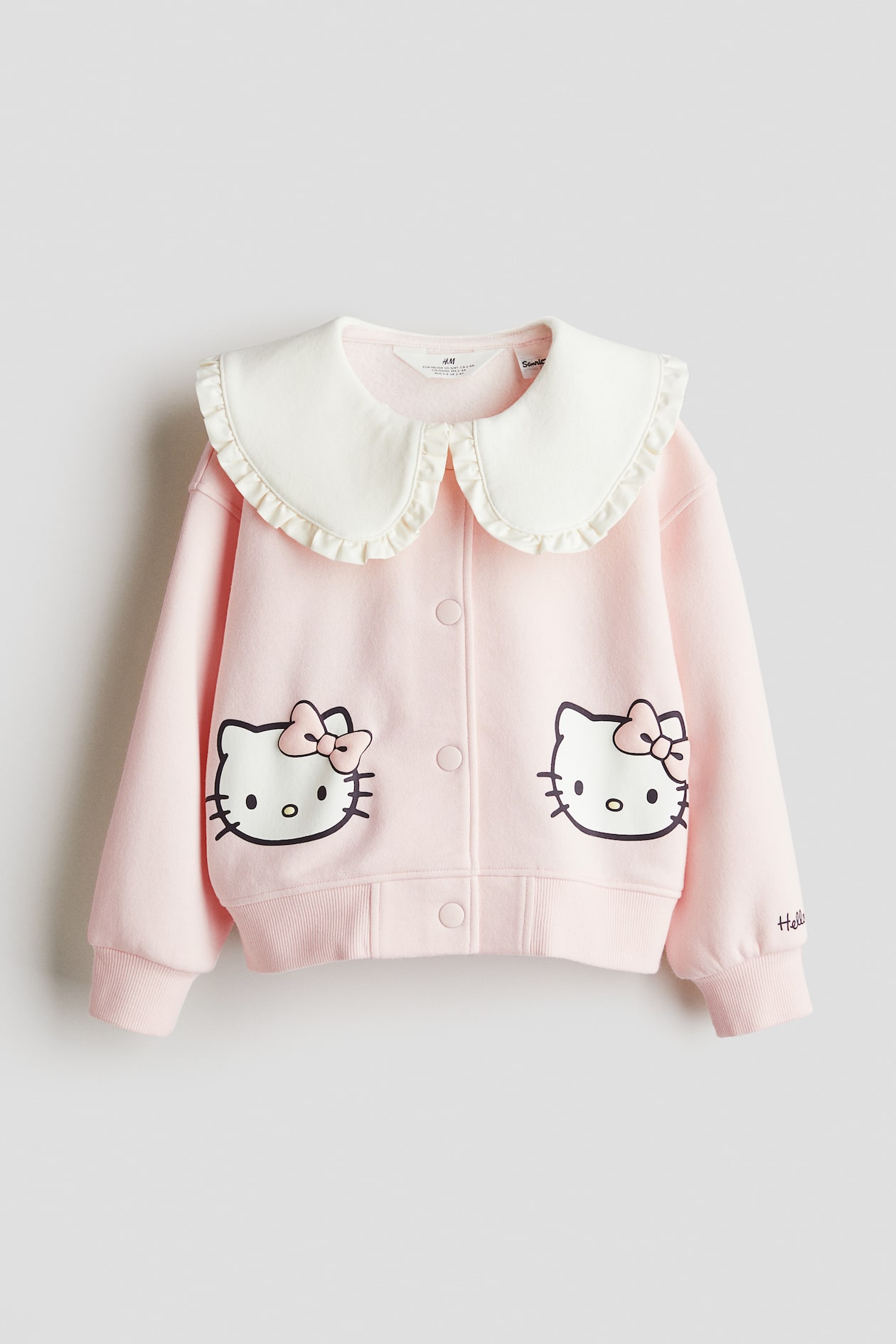 Printed Sweatshirt Cardigan Light pink/Hello Kitty Kids H&M US