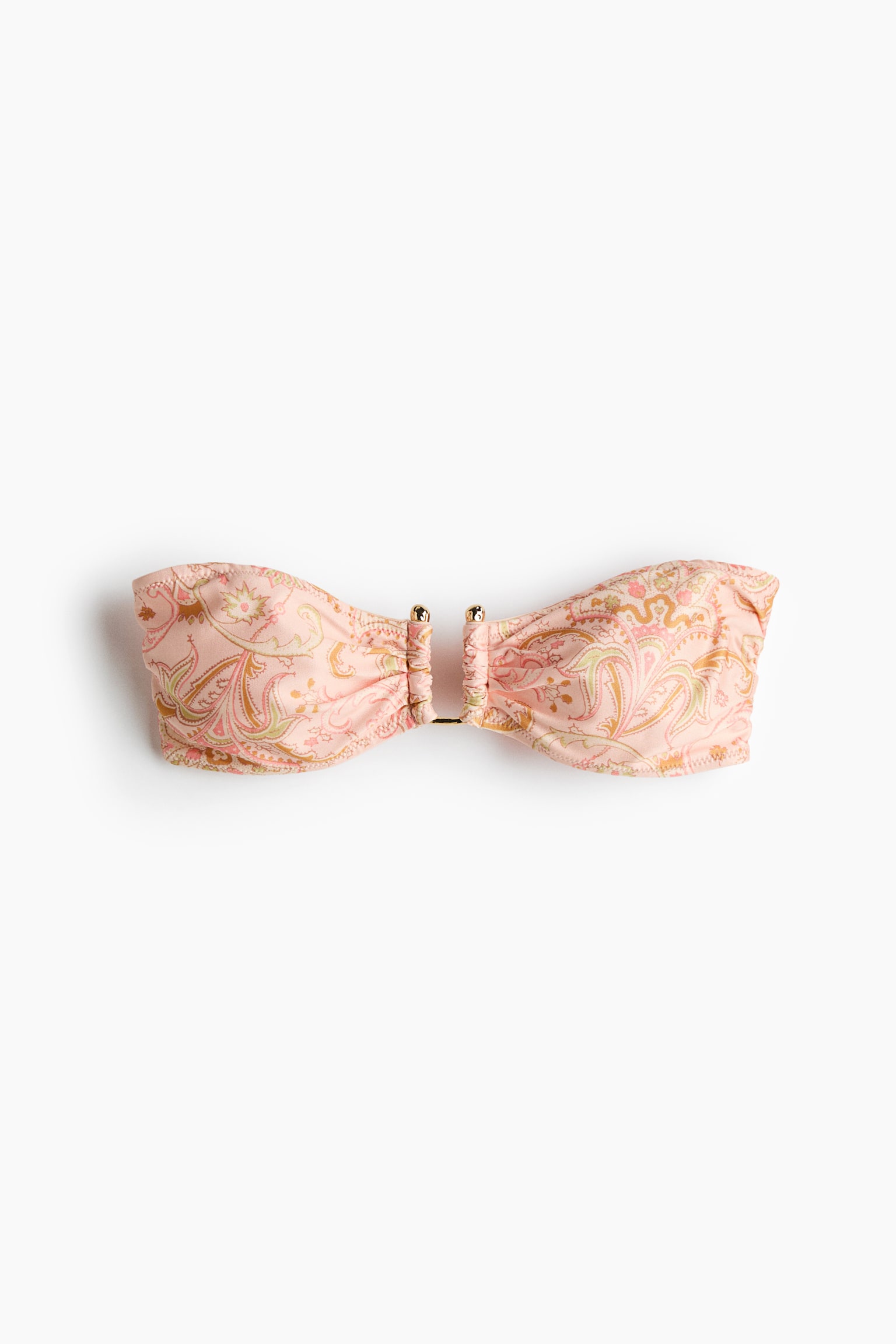 Padded bandeau bikini top - Powder pink/Paisley pattern - 2