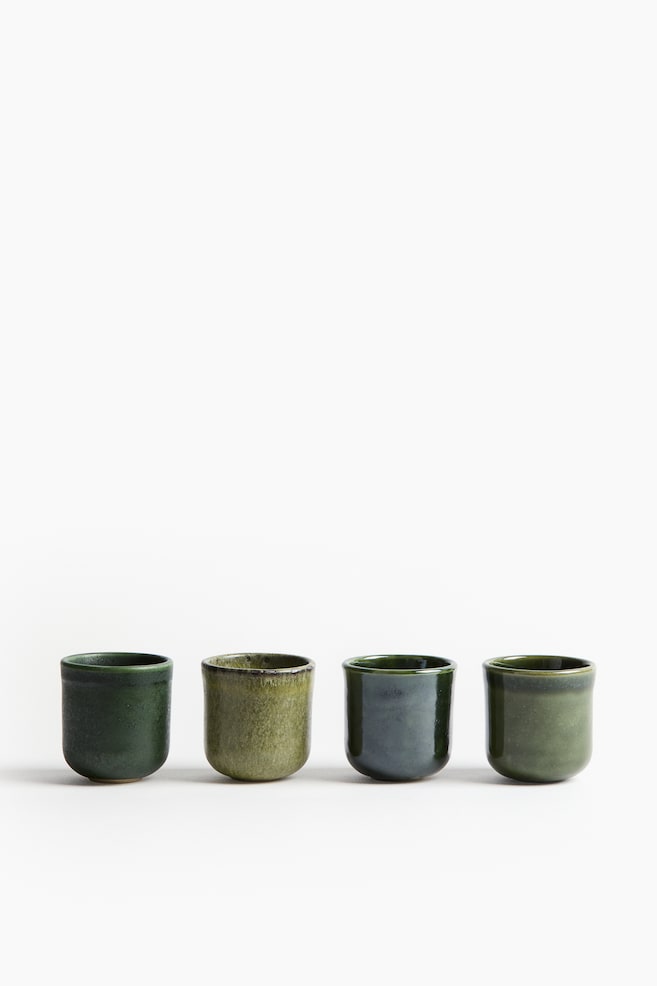 4-pack espresso cups - Dark green/Light grey/Beige/Orange - 1