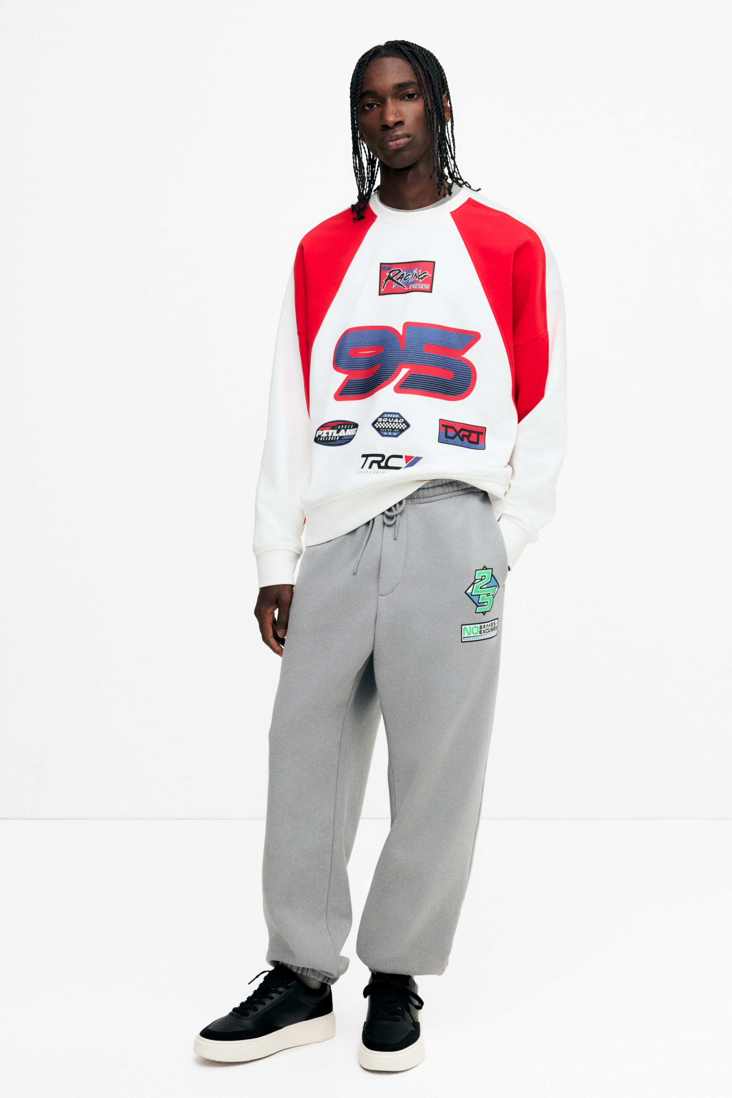 H & M - リラックスフィット プリントデザインスウェットパンツ - グレー